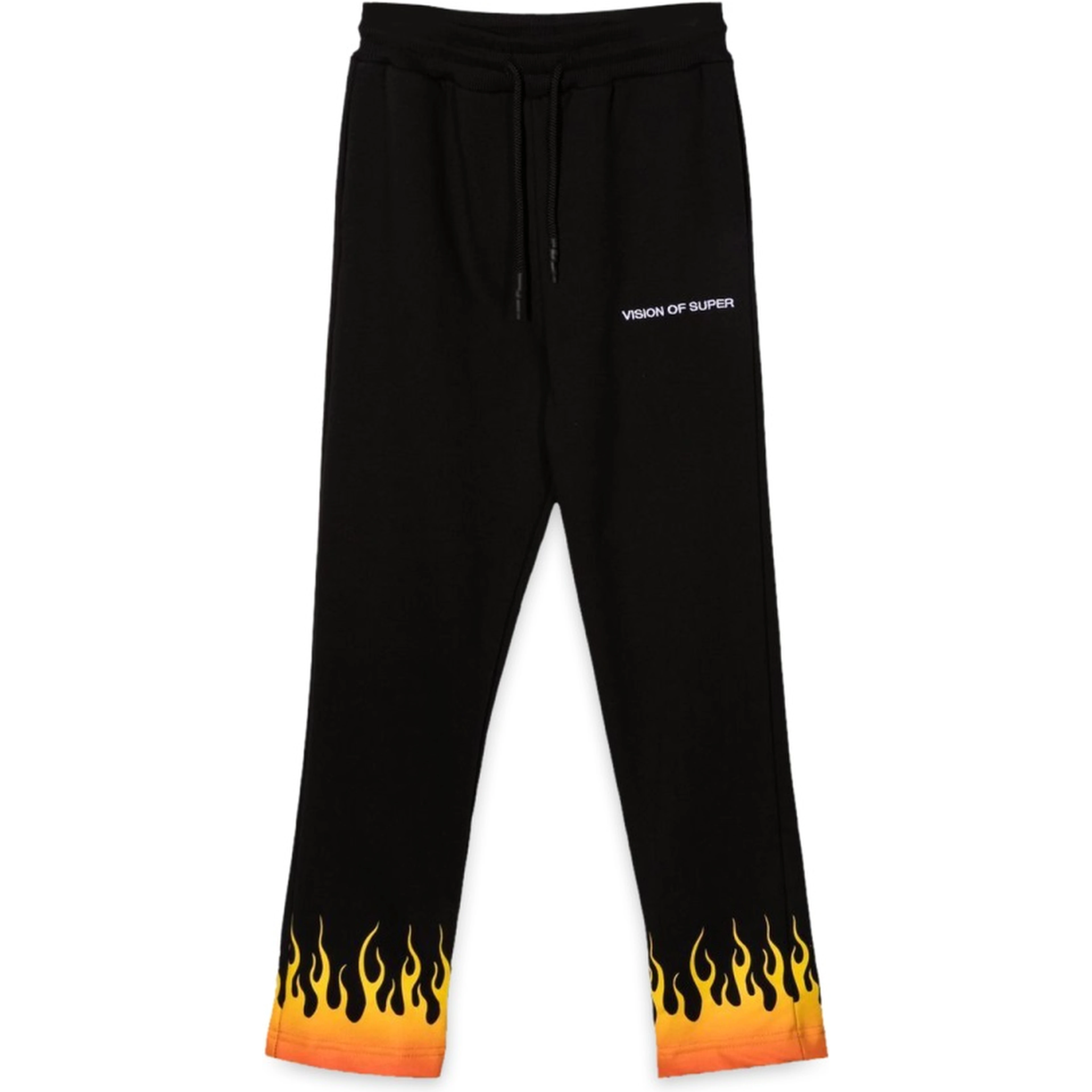 BLACK PANTS WITH RED SHADED FLAMES