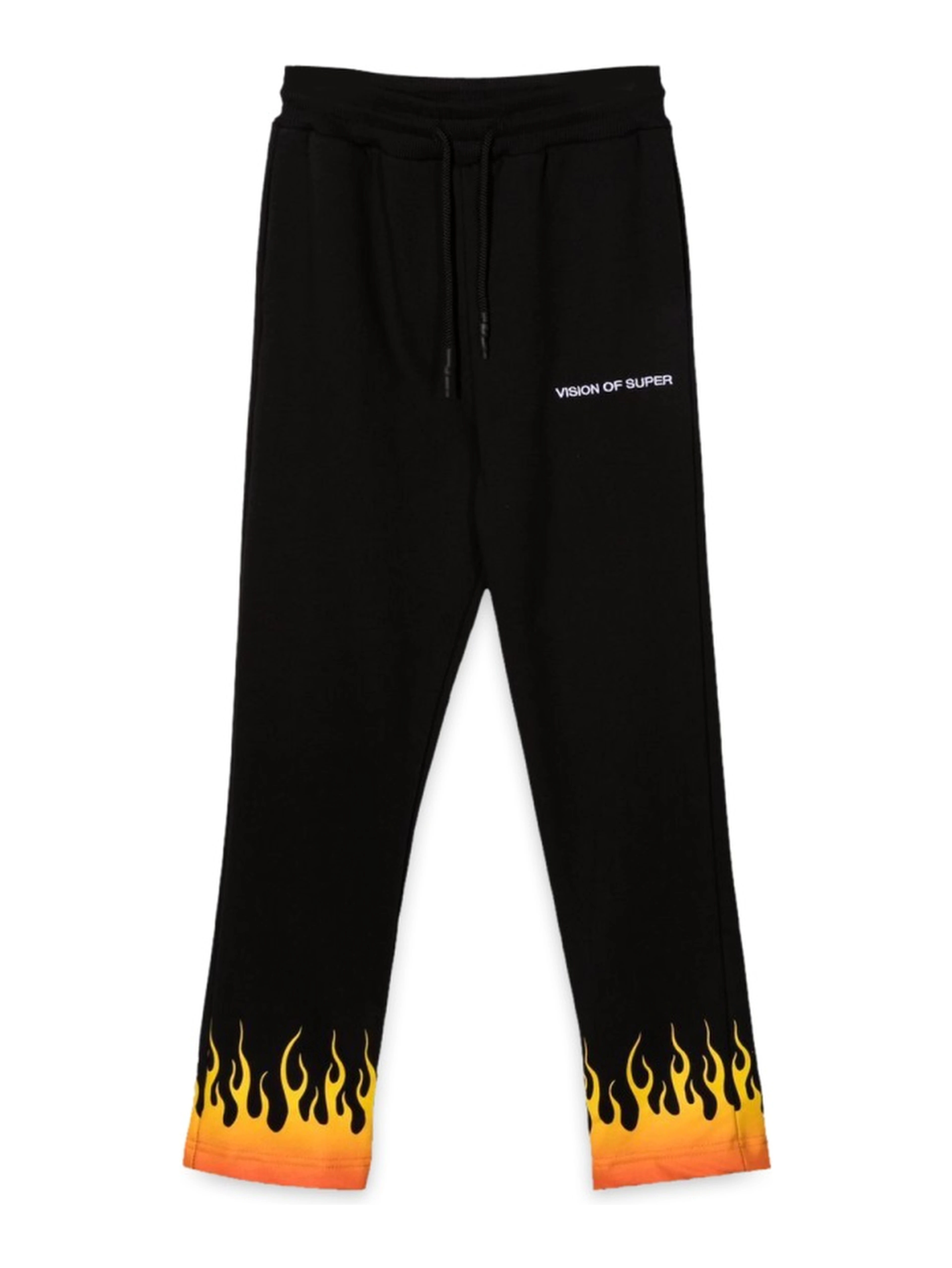 BLACK PANTS WITH RED SHADED FLAMES