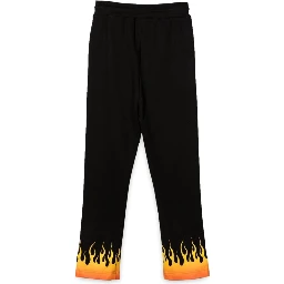 BLACK PANTS WITH RED SHADED FLAMES