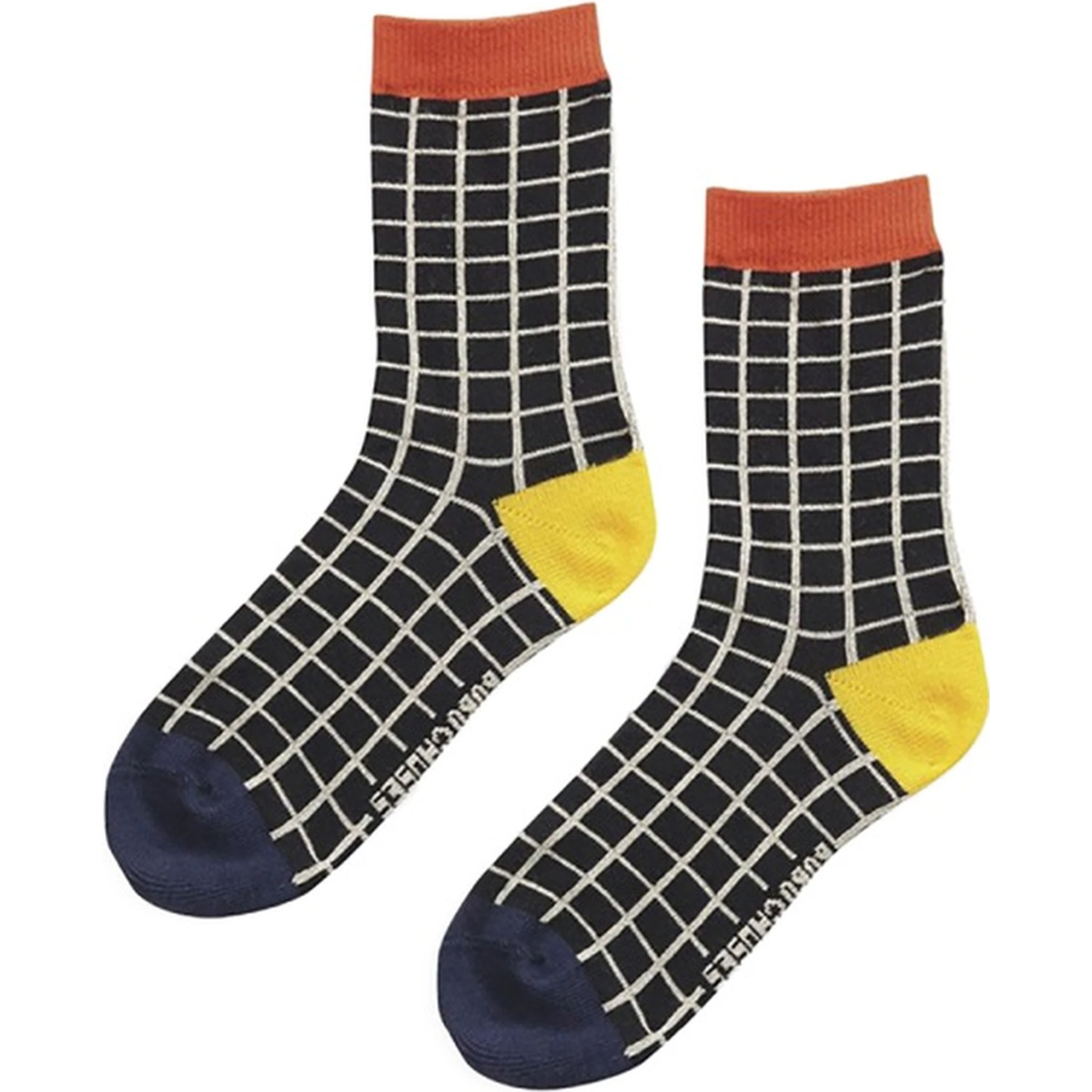 BLACK CHECKERED SHORT SOCKS