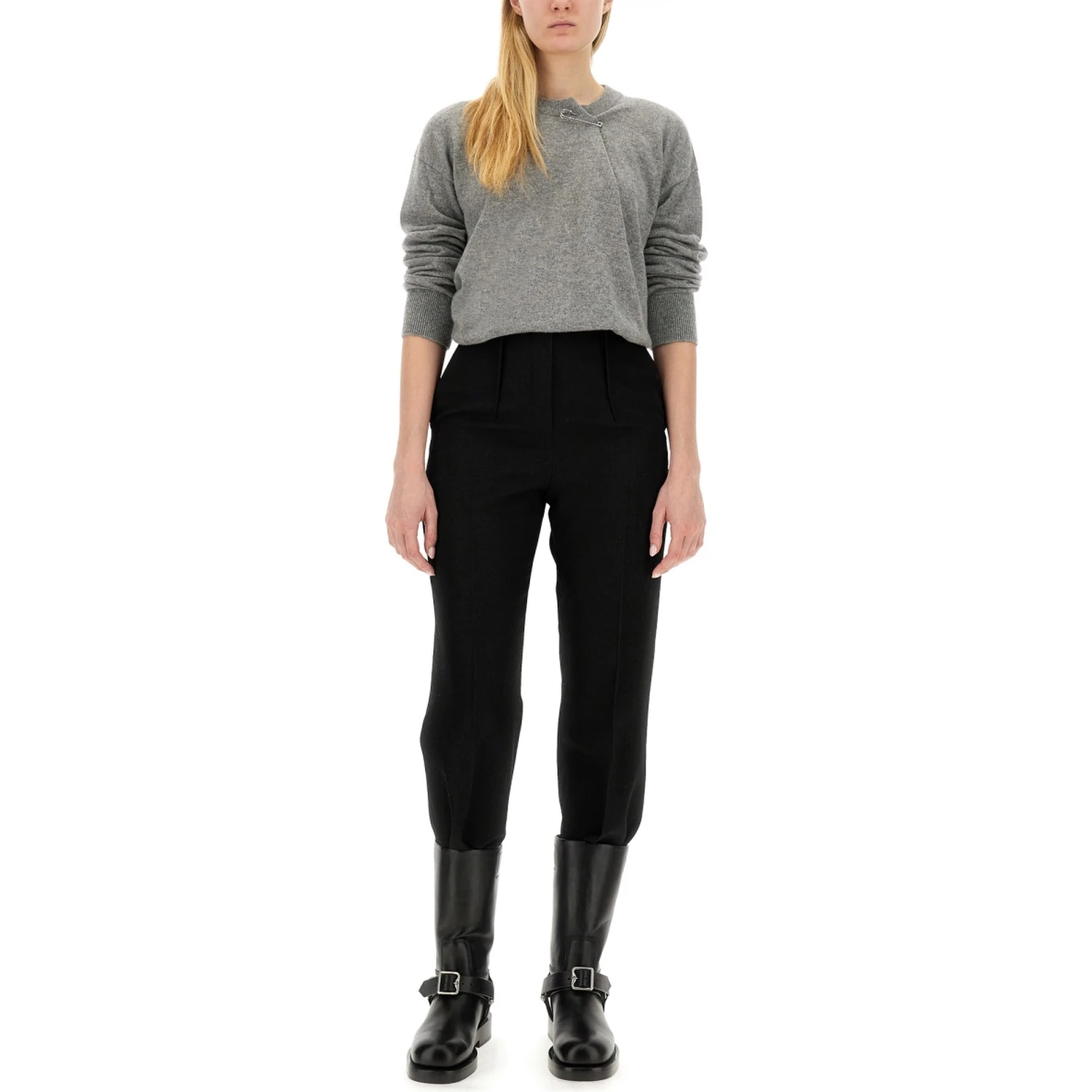 CASHMERE SWEATER WITH KILT PIN