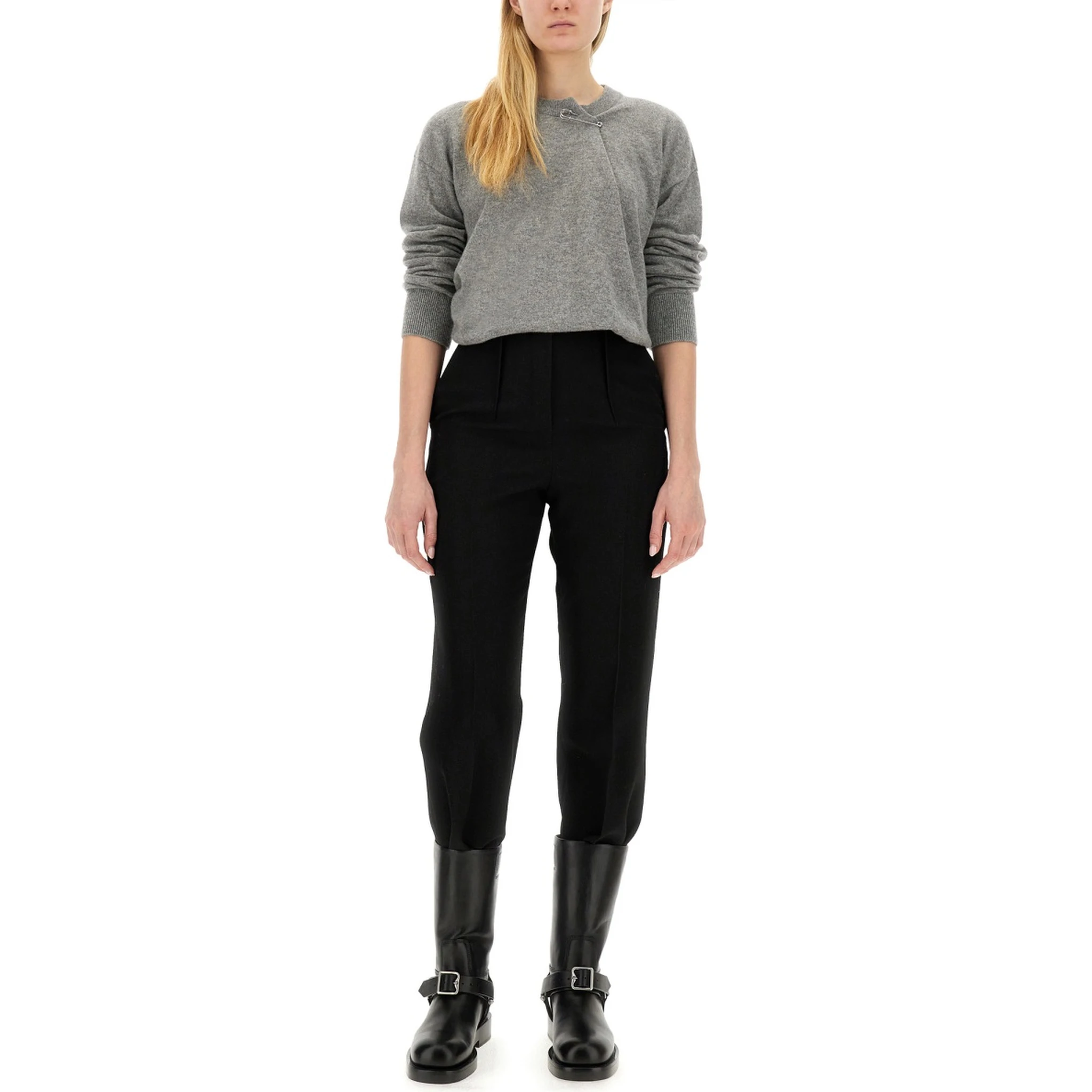 CASHMERE SWEATER WITH KILT PIN