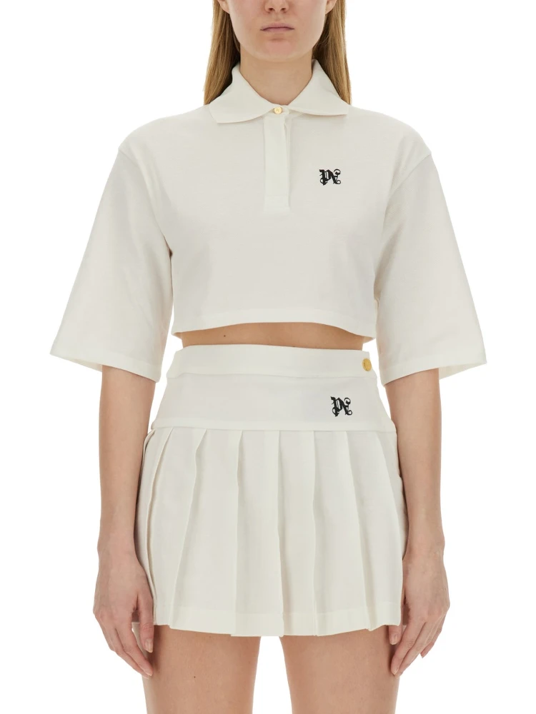 MONOGRAM CROPPED POLO SHIRT