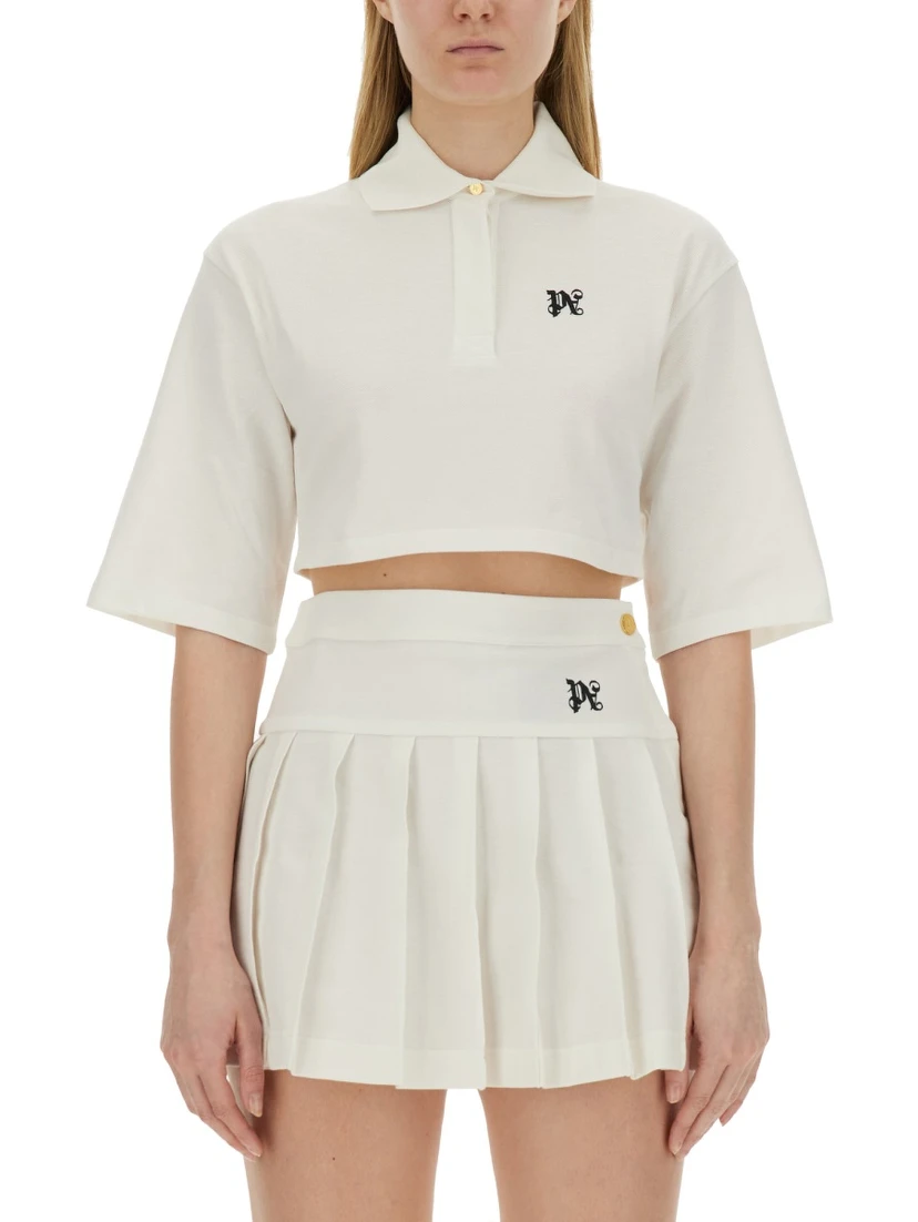 MONOGRAM CROPPED POLO SHIRT