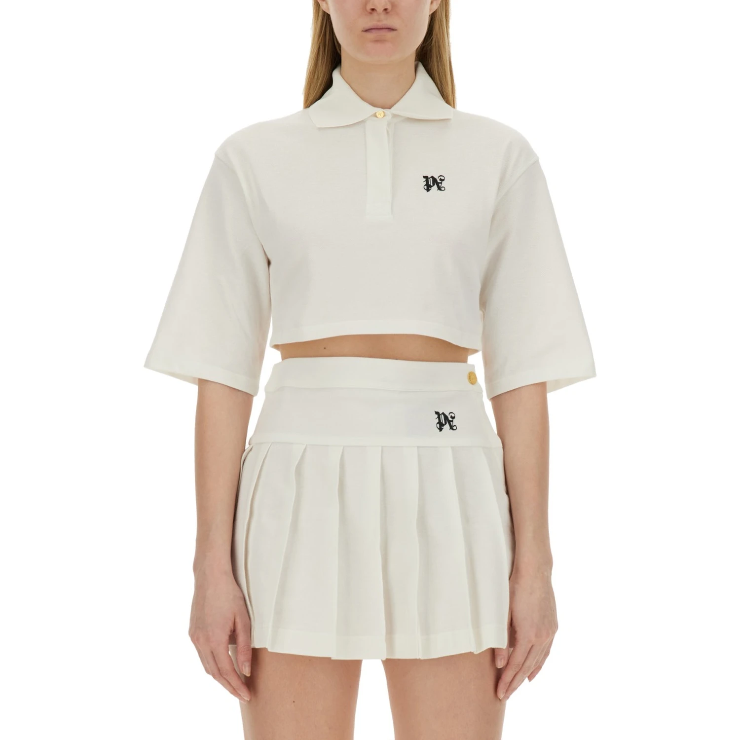 MONOGRAM CROPPED POLO SHIRT