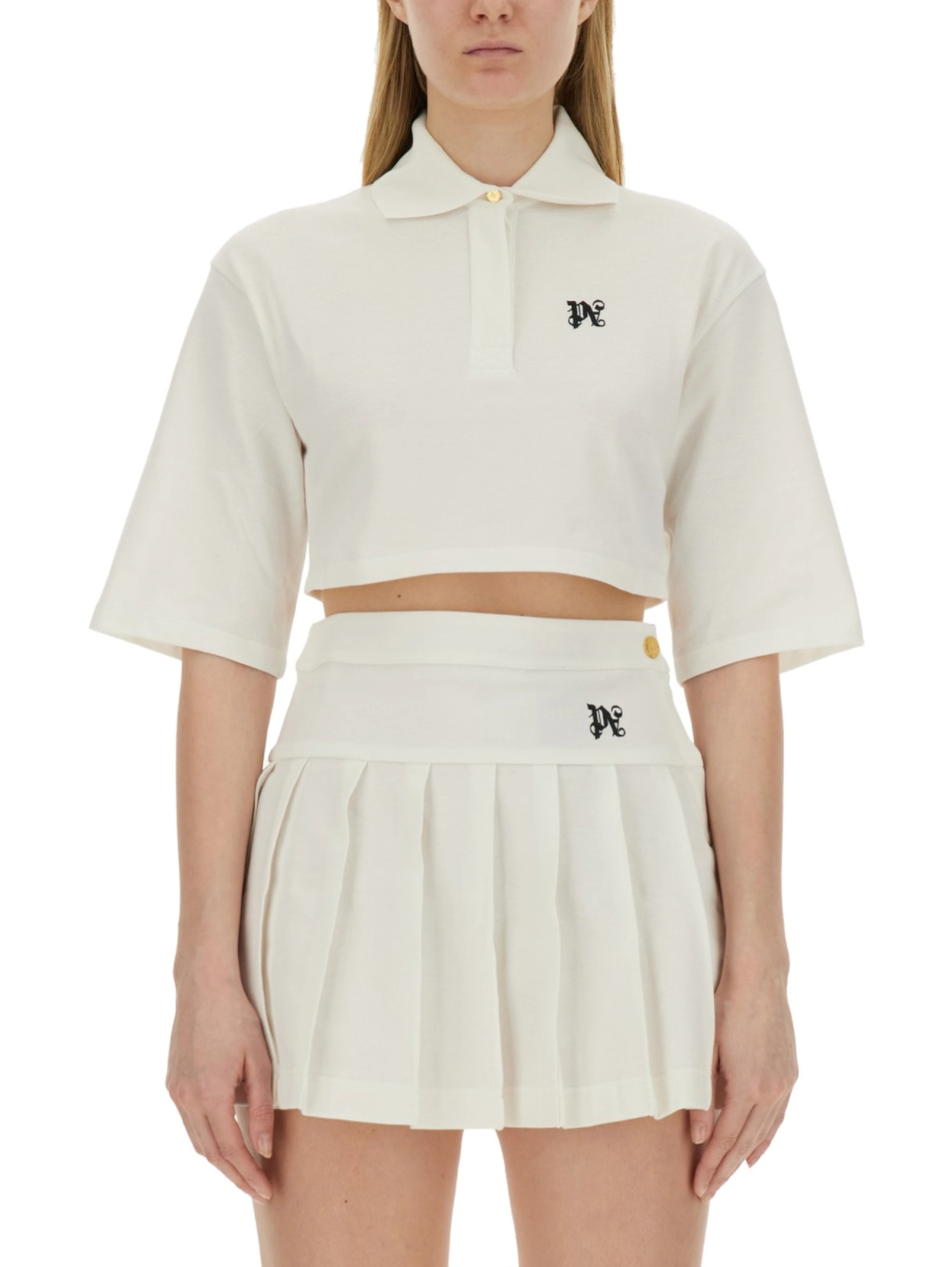 MONOGRAM CROPPED POLO SHIRT