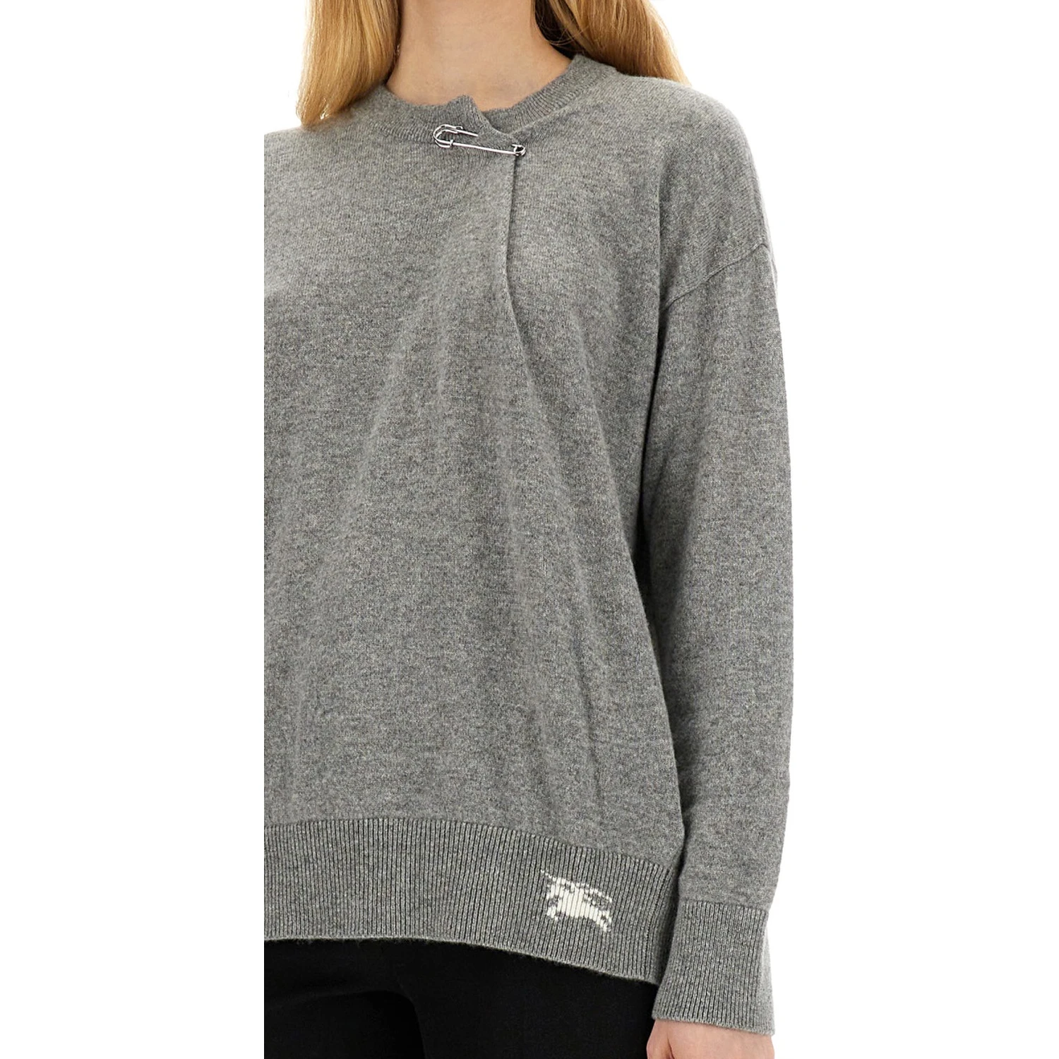 CASHMERE SWEATER WITH KILT PIN
