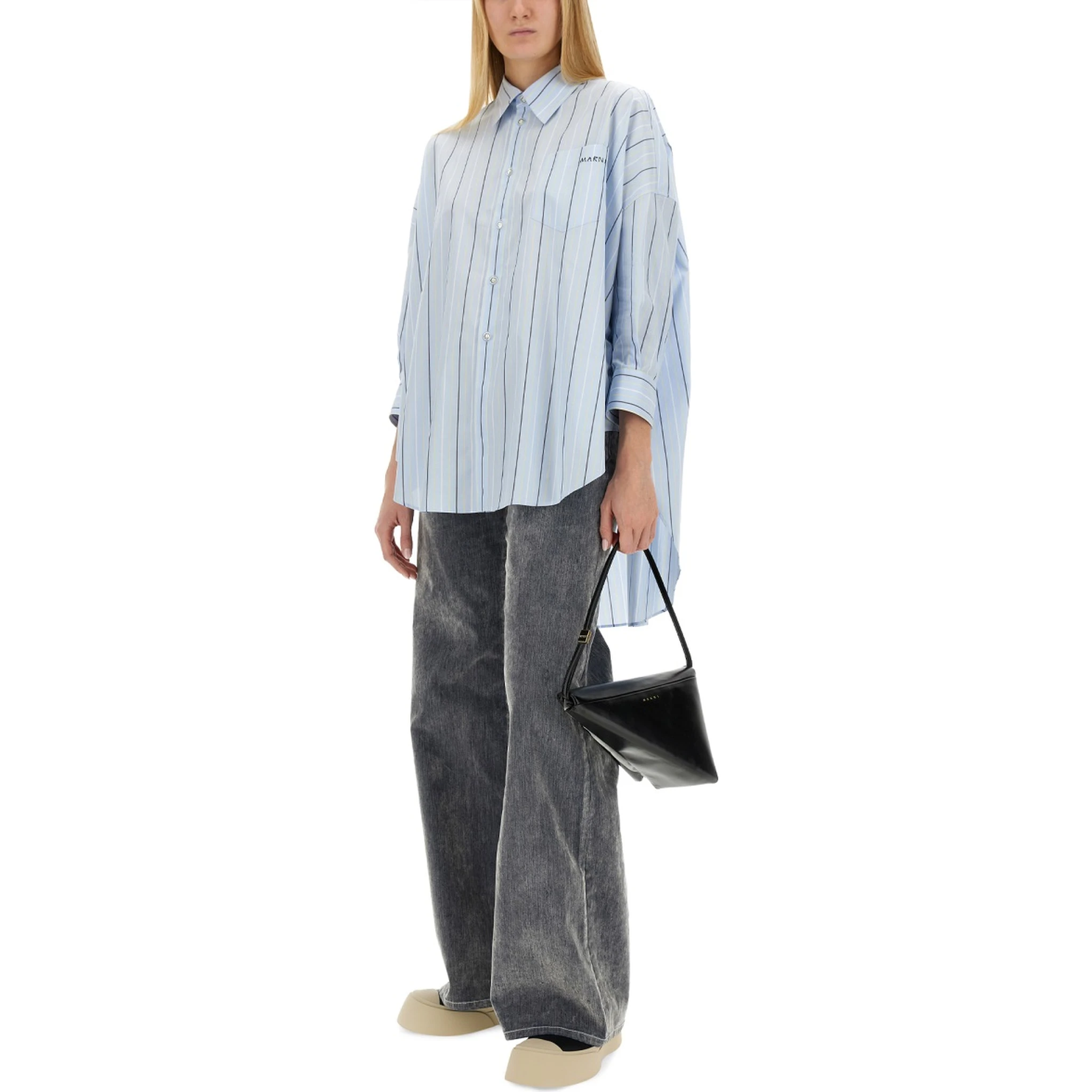 ASYMMETRICAL STRIPED SHIRT