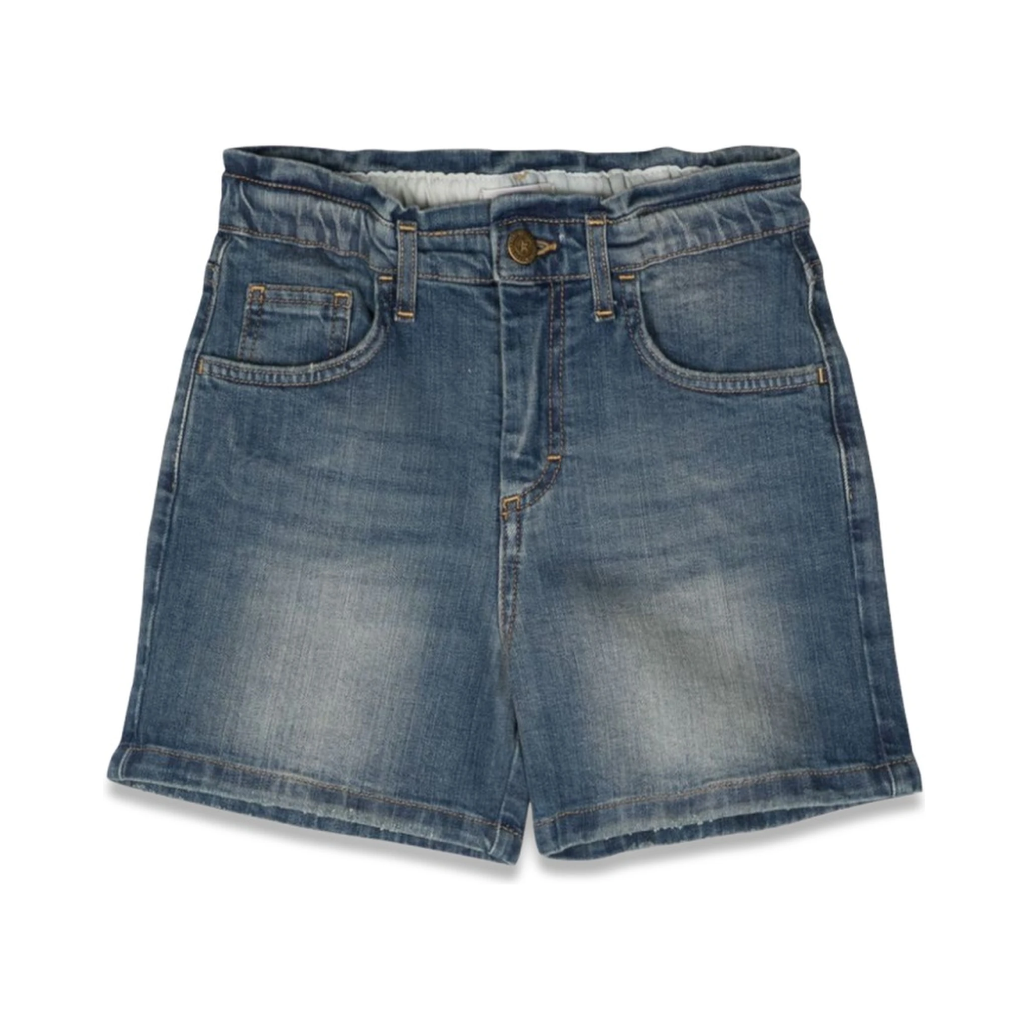 journey/ girl's elasticated waist short/ medium stone washed denim/ heart pocket
