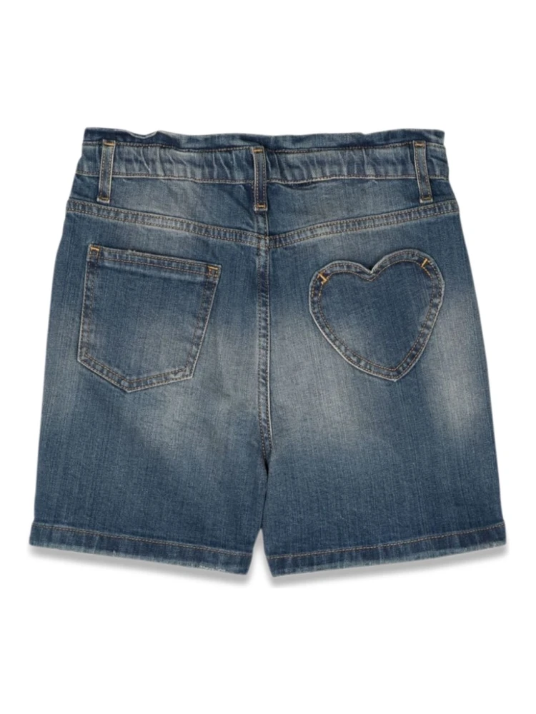 journey/ girl's elasticated waist short/ medium stone washed denim/ heart pocket alternative
