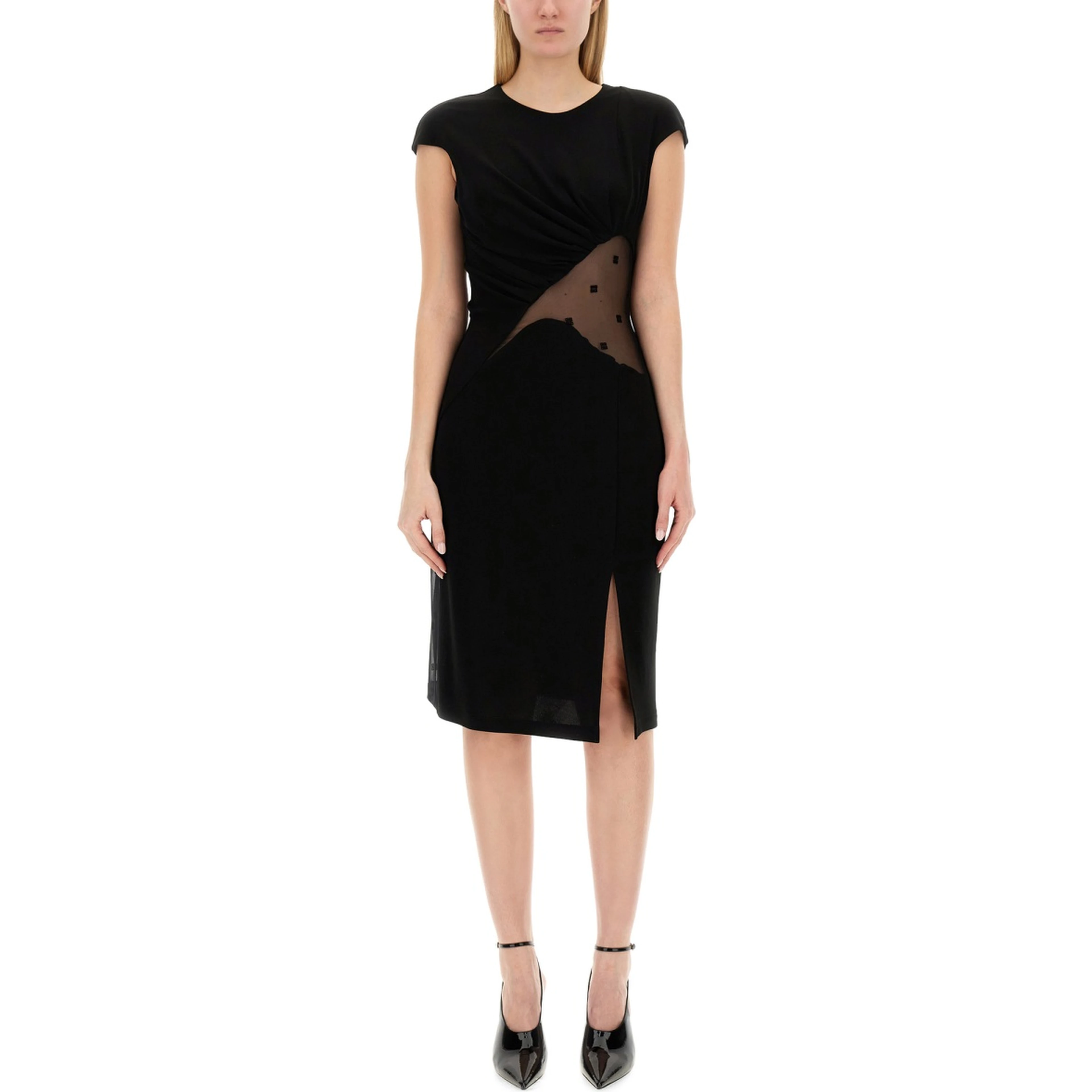 4G CREPE AND TULLE DRESS