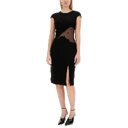 4G CREPE AND TULLE DRESS