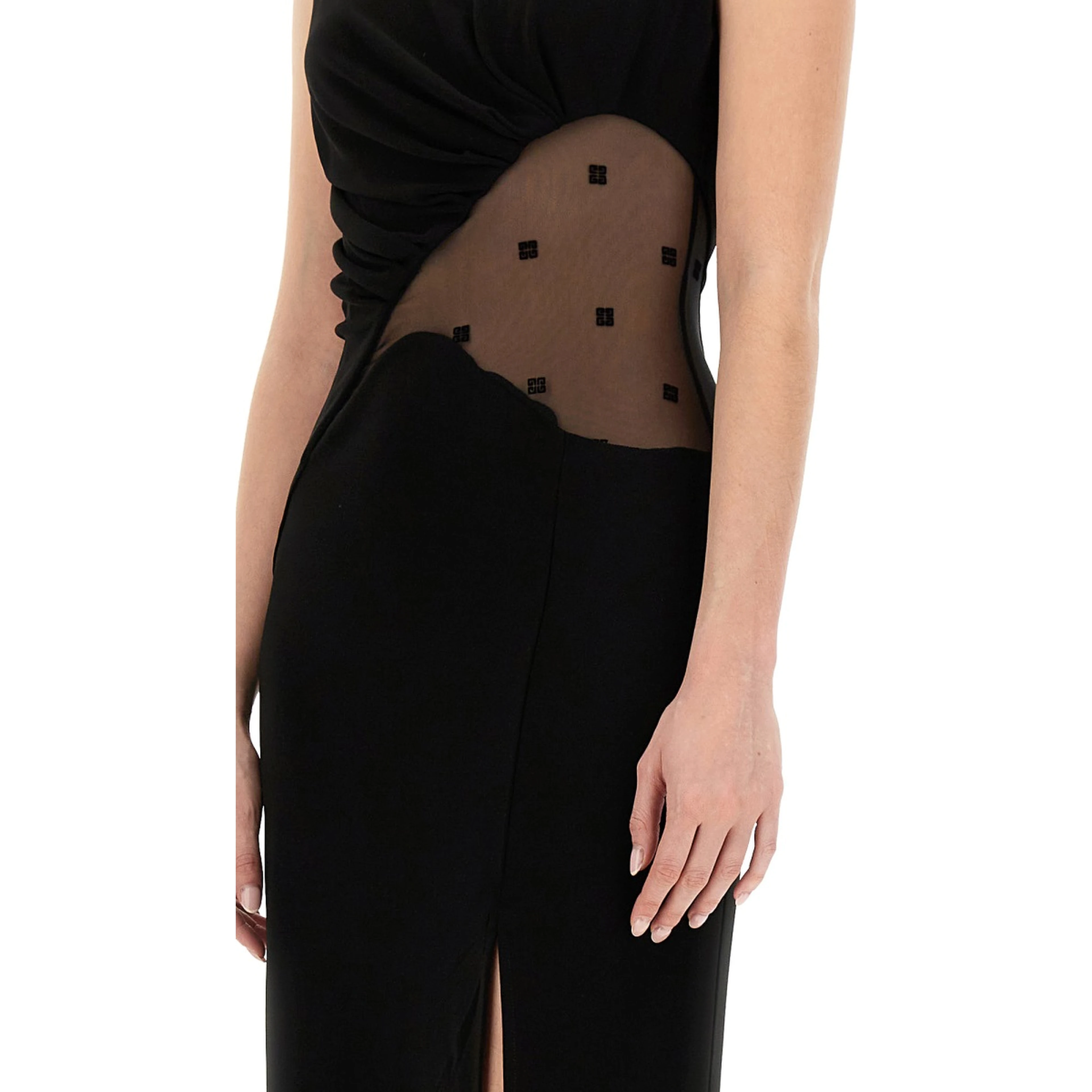 4G CREPE AND TULLE DRESS