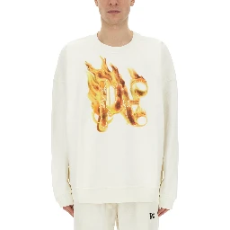 "BURNING MONOGRAM" PRINT SWEATSHIRT