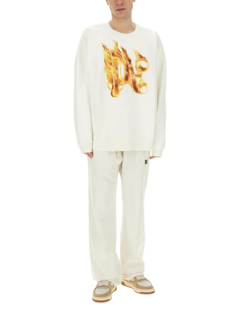 "BURNING MONOGRAM" PRINT SWEATSHIRT