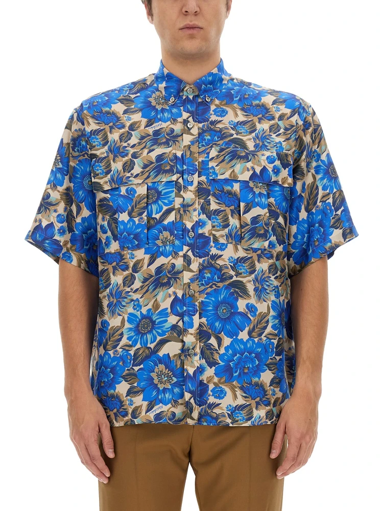 BLUE FLOWERS ALLOVER PRINT SHIRT