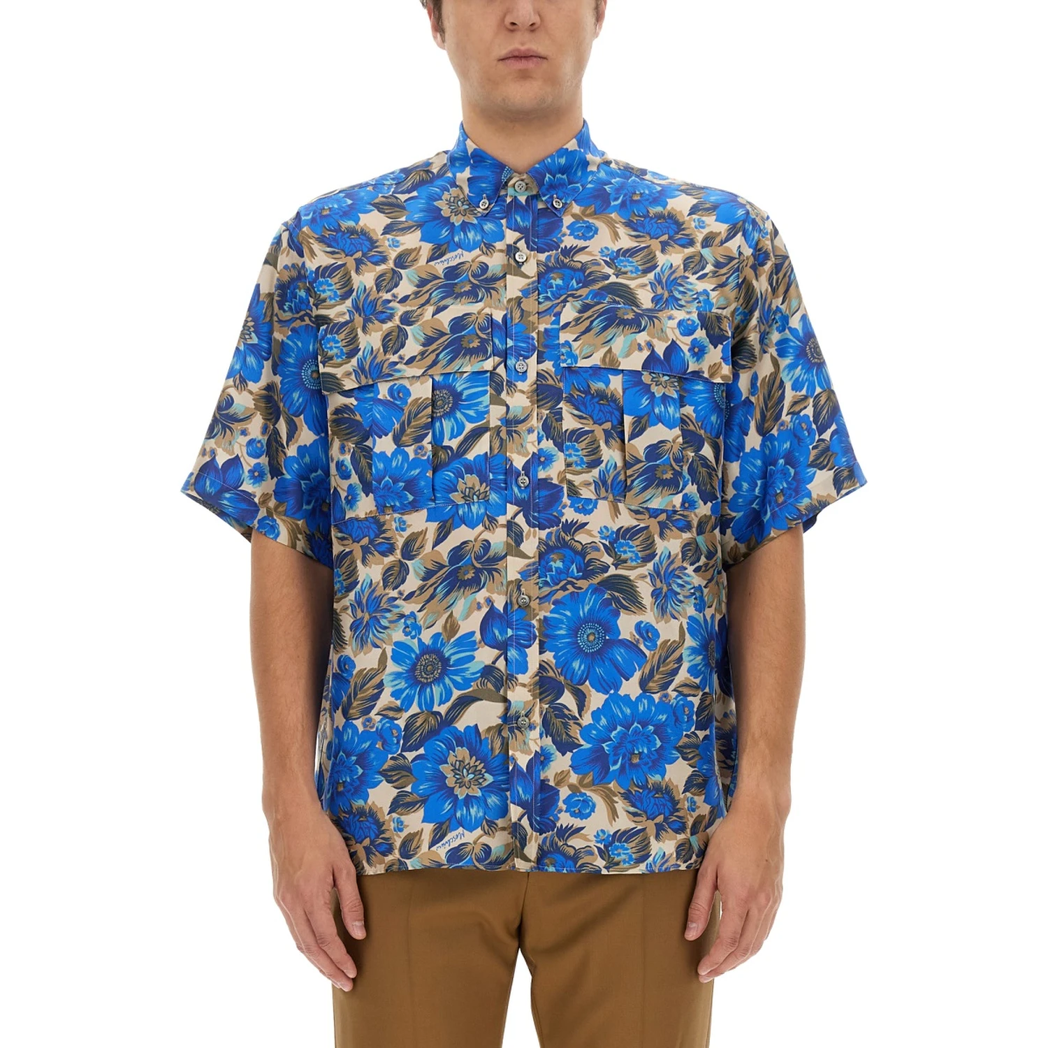 BLUE FLOWERS ALLOVER PRINT SHIRT