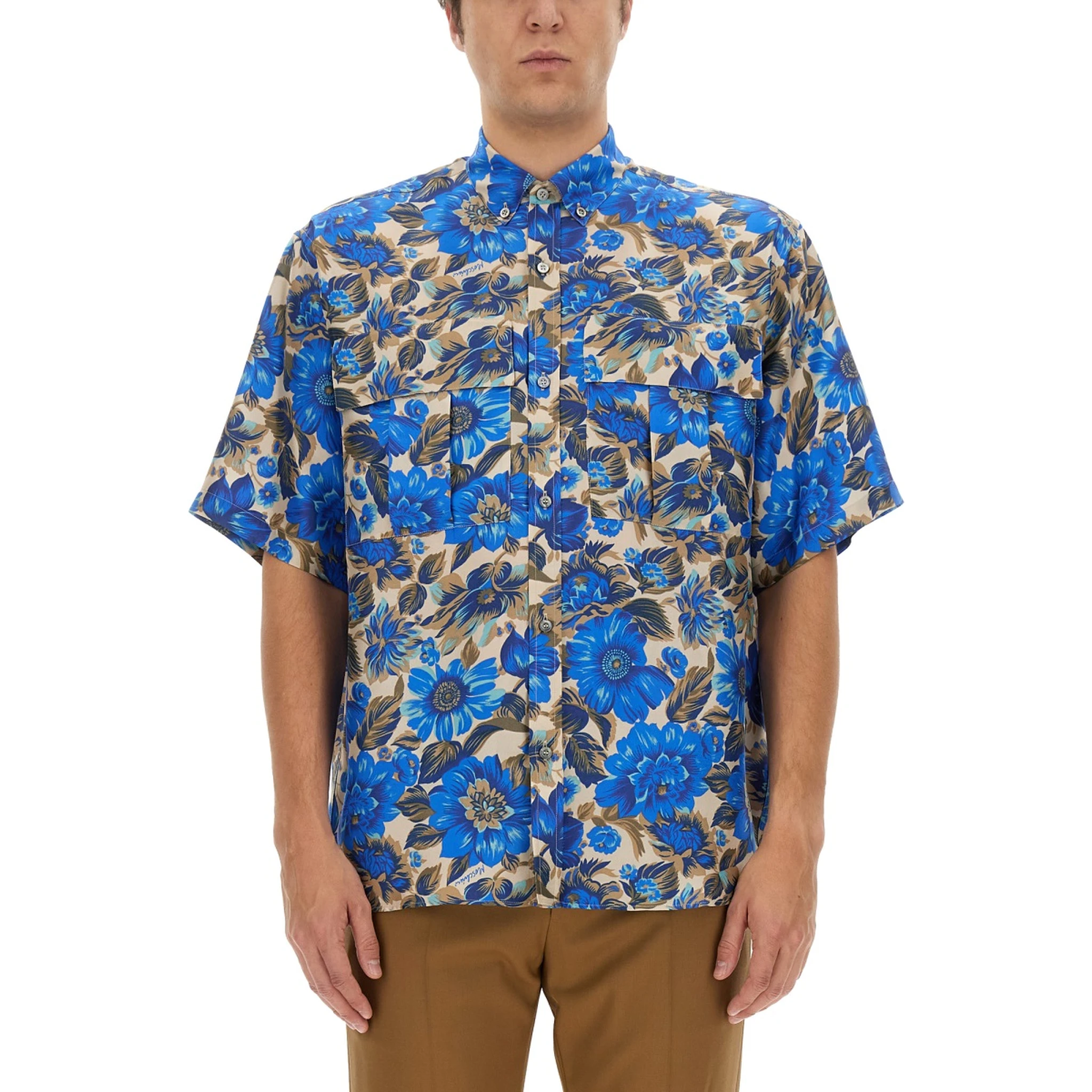 BLUE FLOWERS ALLOVER PRINT SHIRT