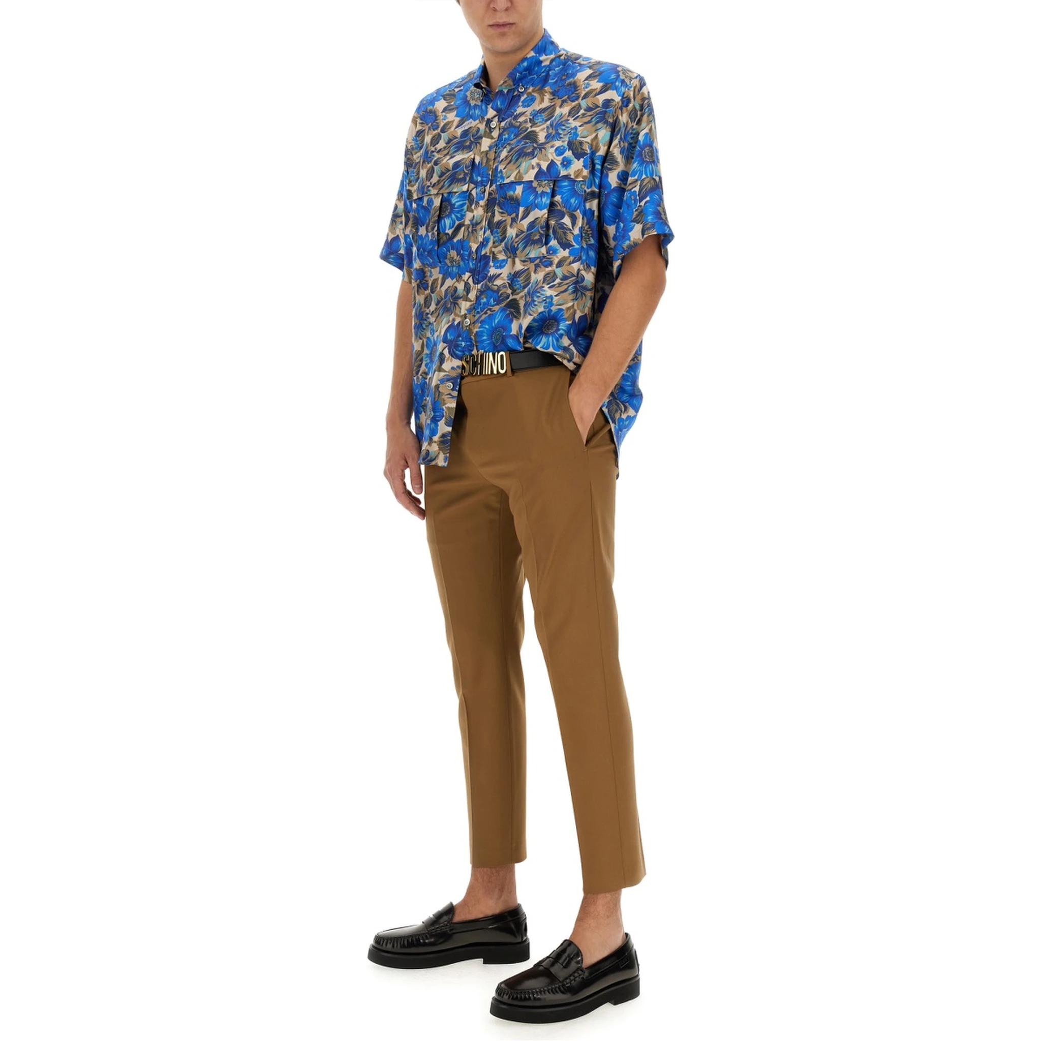 BLUE FLOWERS ALLOVER PRINT SHIRT