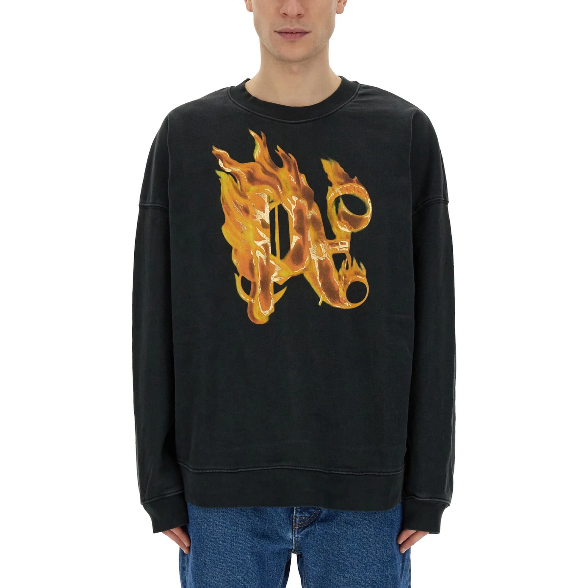 "BURNING MONOGRAM" PRINT SWEATSHIRT