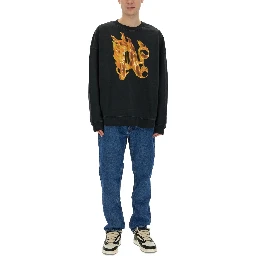"BURNING MONOGRAM" PRINT SWEATSHIRT