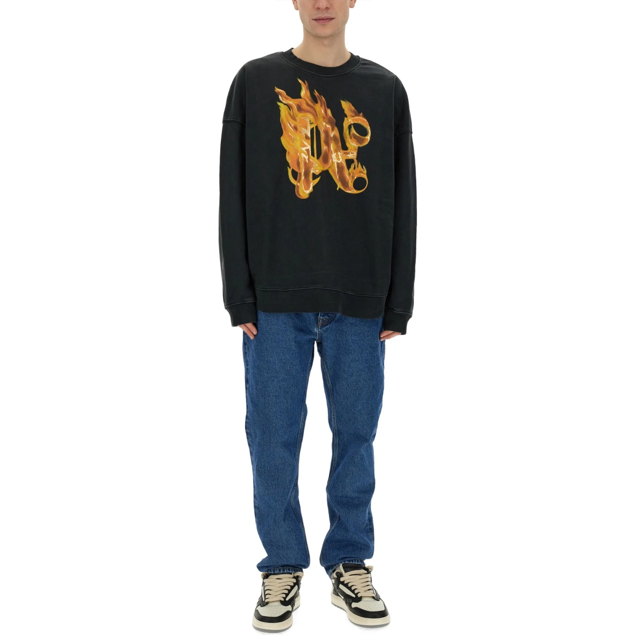 "BURNING MONOGRAM" PRINT SWEATSHIRT