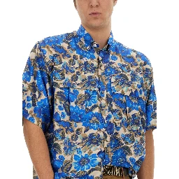 BLUE FLOWERS ALLOVER PRINT SHIRT