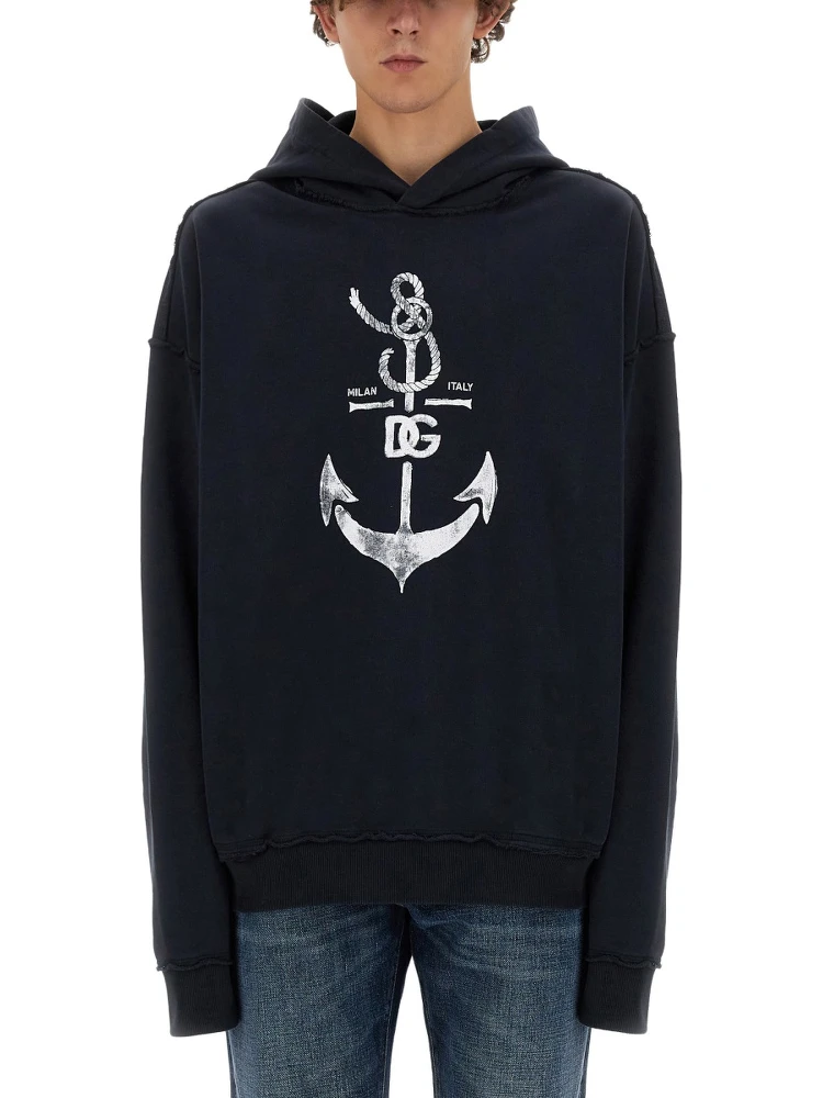 SWEATSHIRT WITH NAVY PRINT