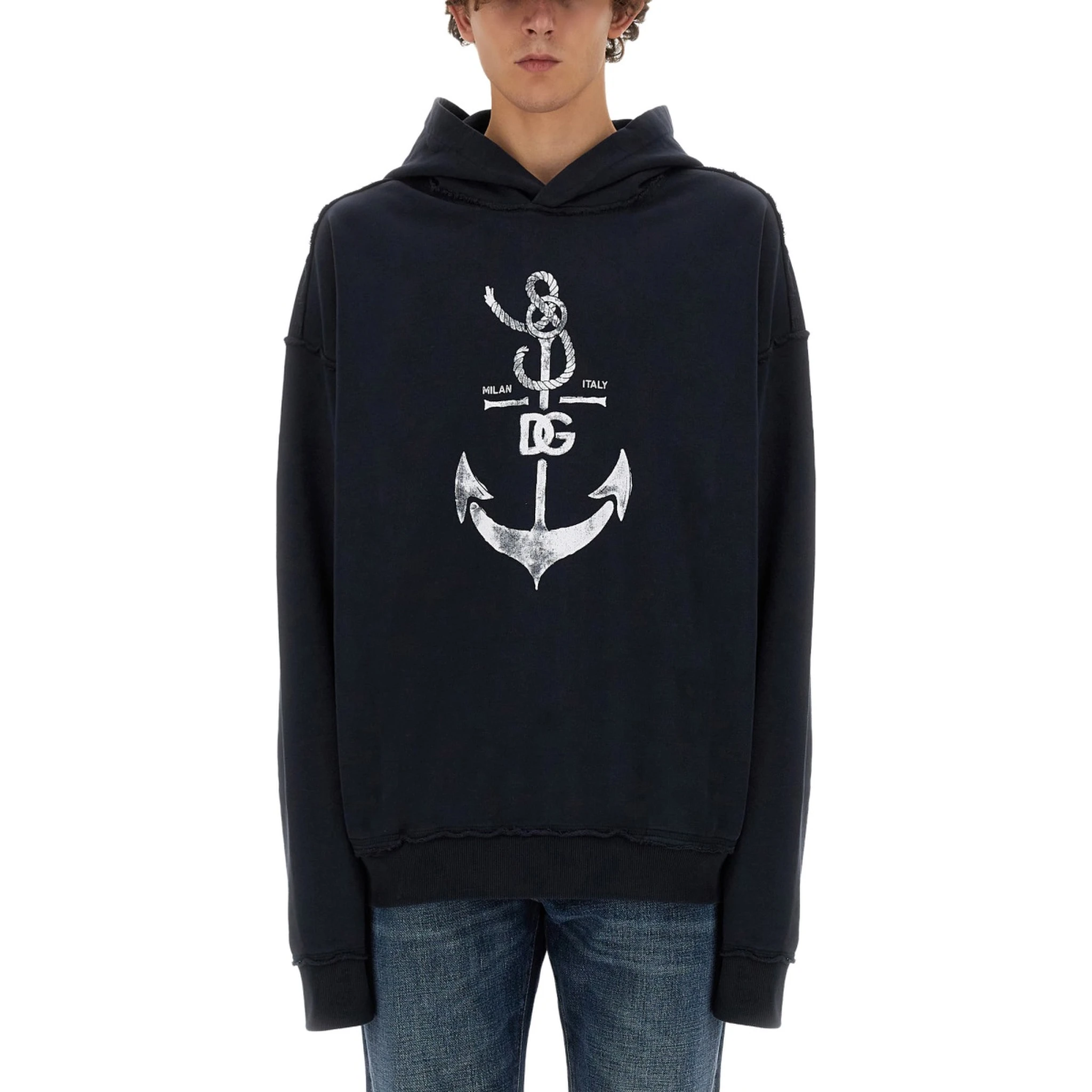 SWEATSHIRT WITH NAVY PRINT