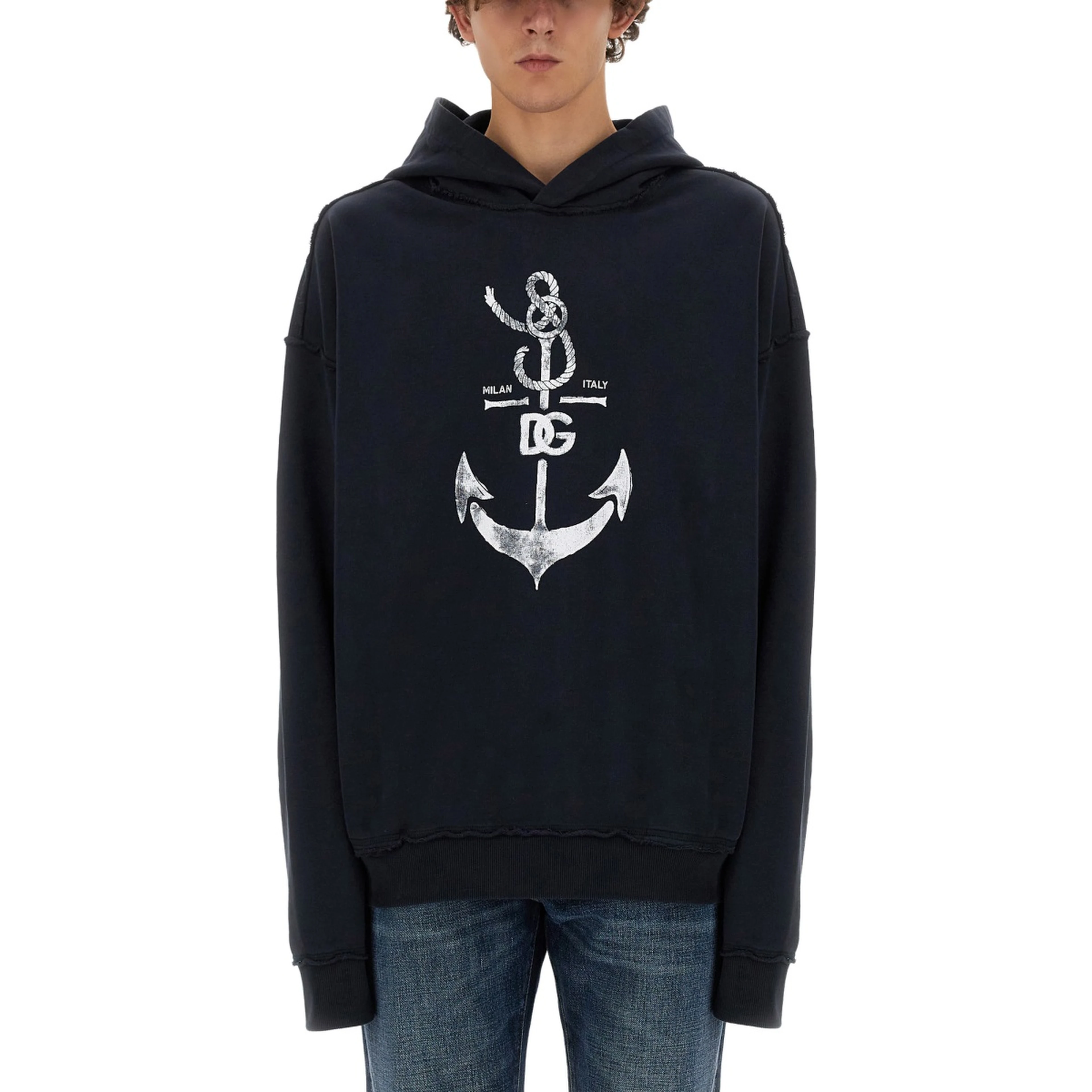 SWEATSHIRT WITH NAVY PRINT