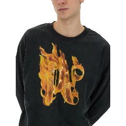 "BURNING MONOGRAM" PRINT SWEATSHIRT