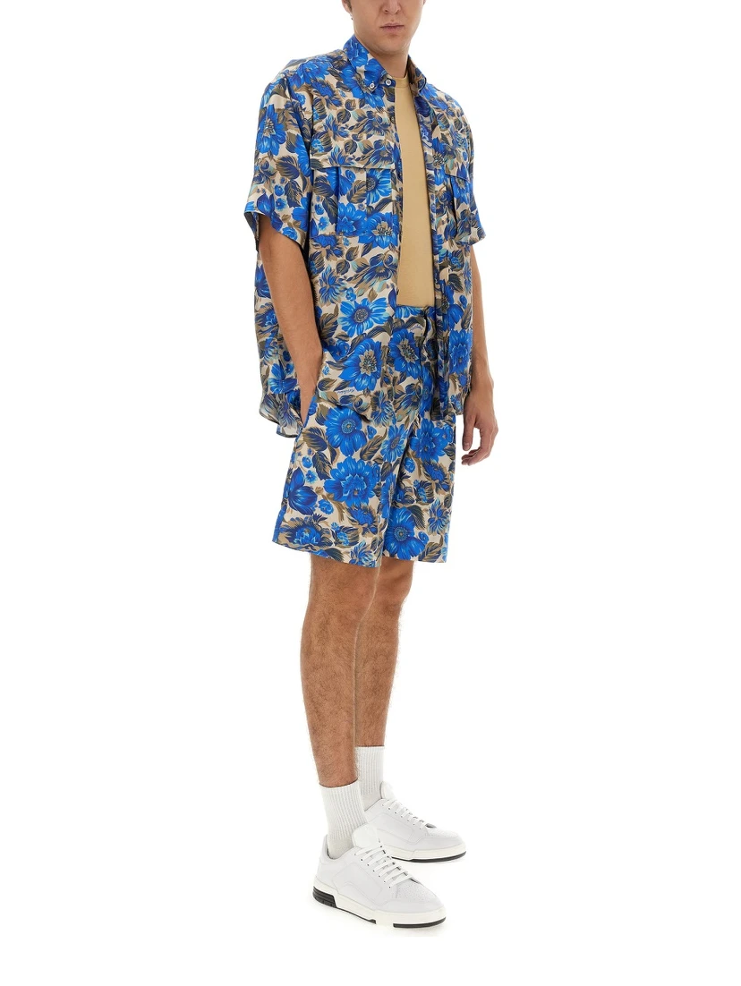 SHORT ALL OVER BLUE FLOWER