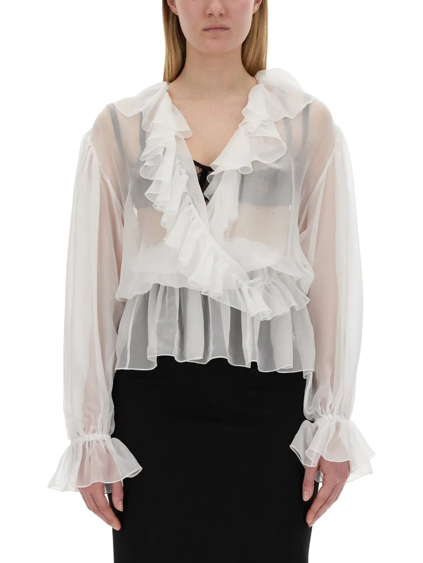 CHIFFON BLOUSE WITH RUFFLES