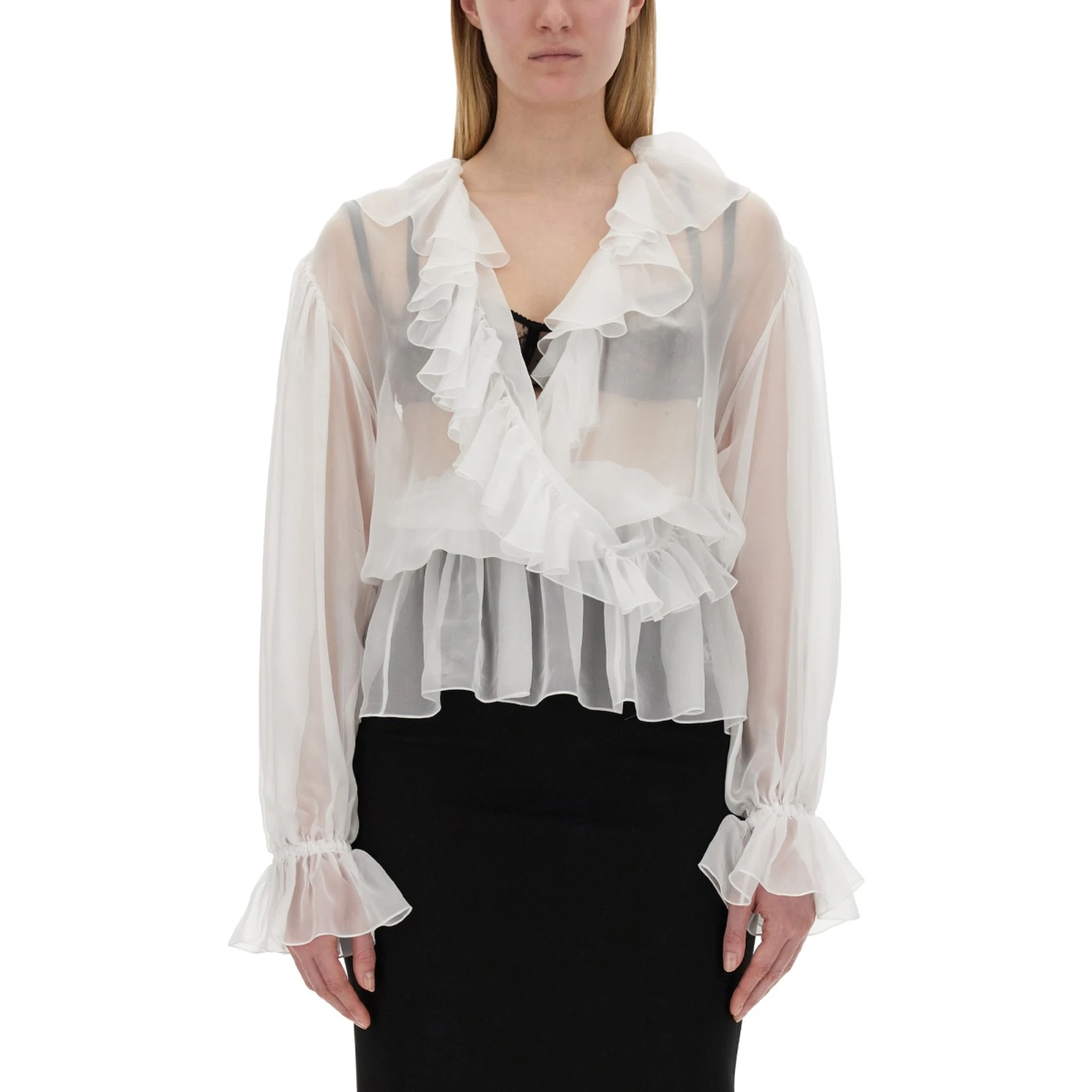 CHIFFON BLOUSE WITH RUFFLES