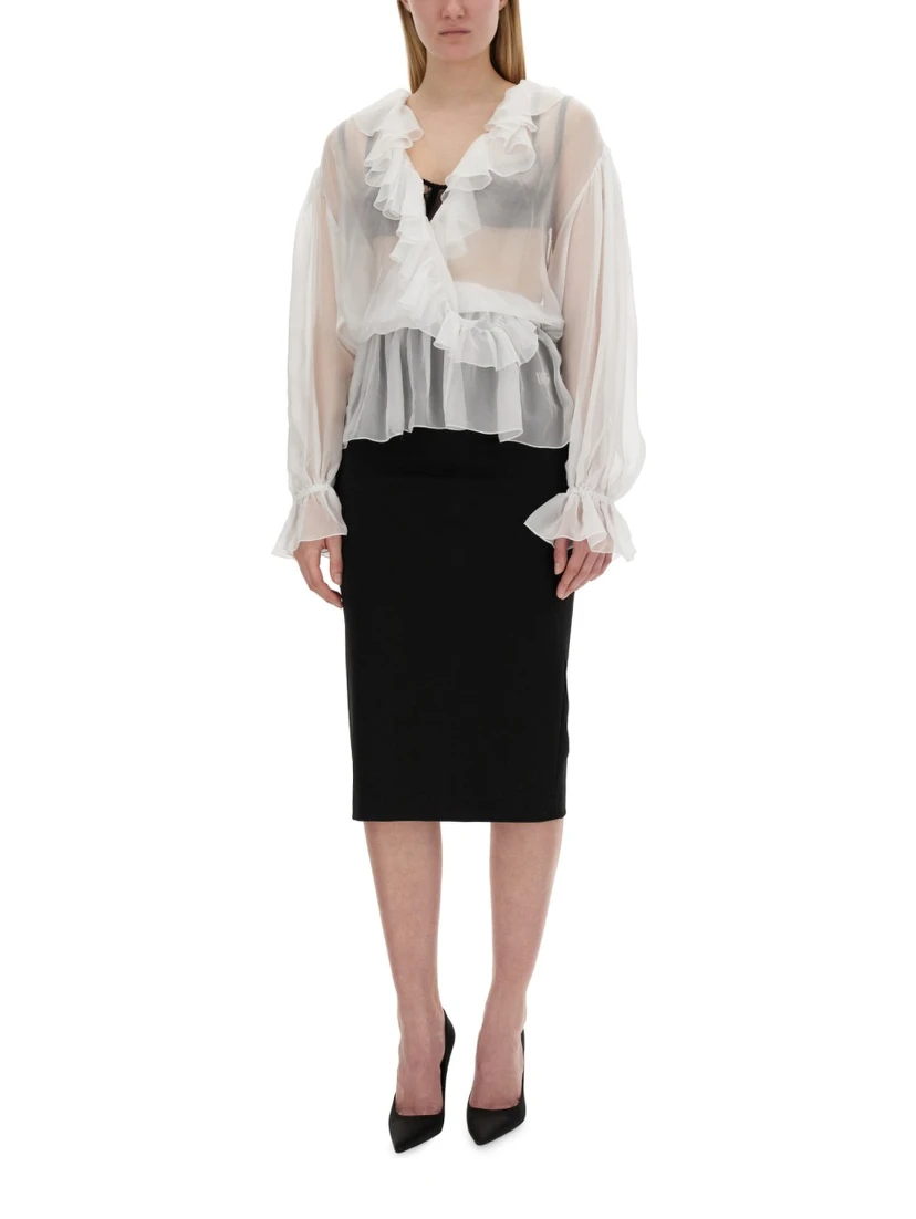 CHIFFON BLOUSE WITH RUFFLES