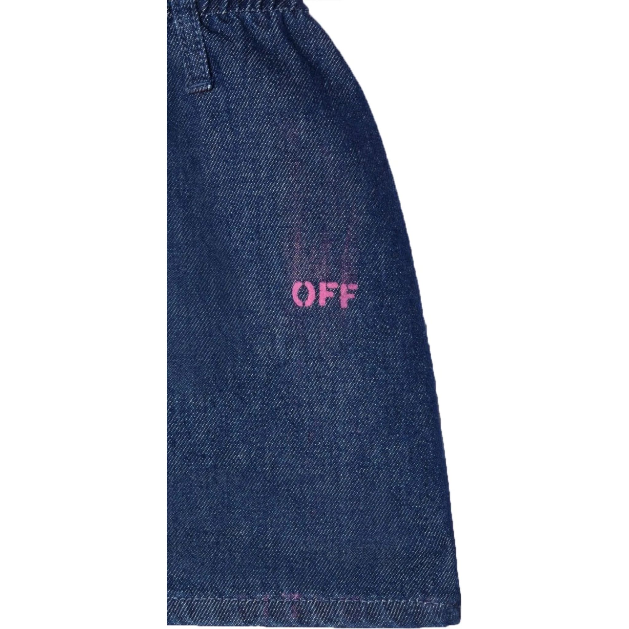 off print plain denim skirt