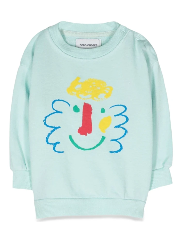 baby happy mask sweatshirt