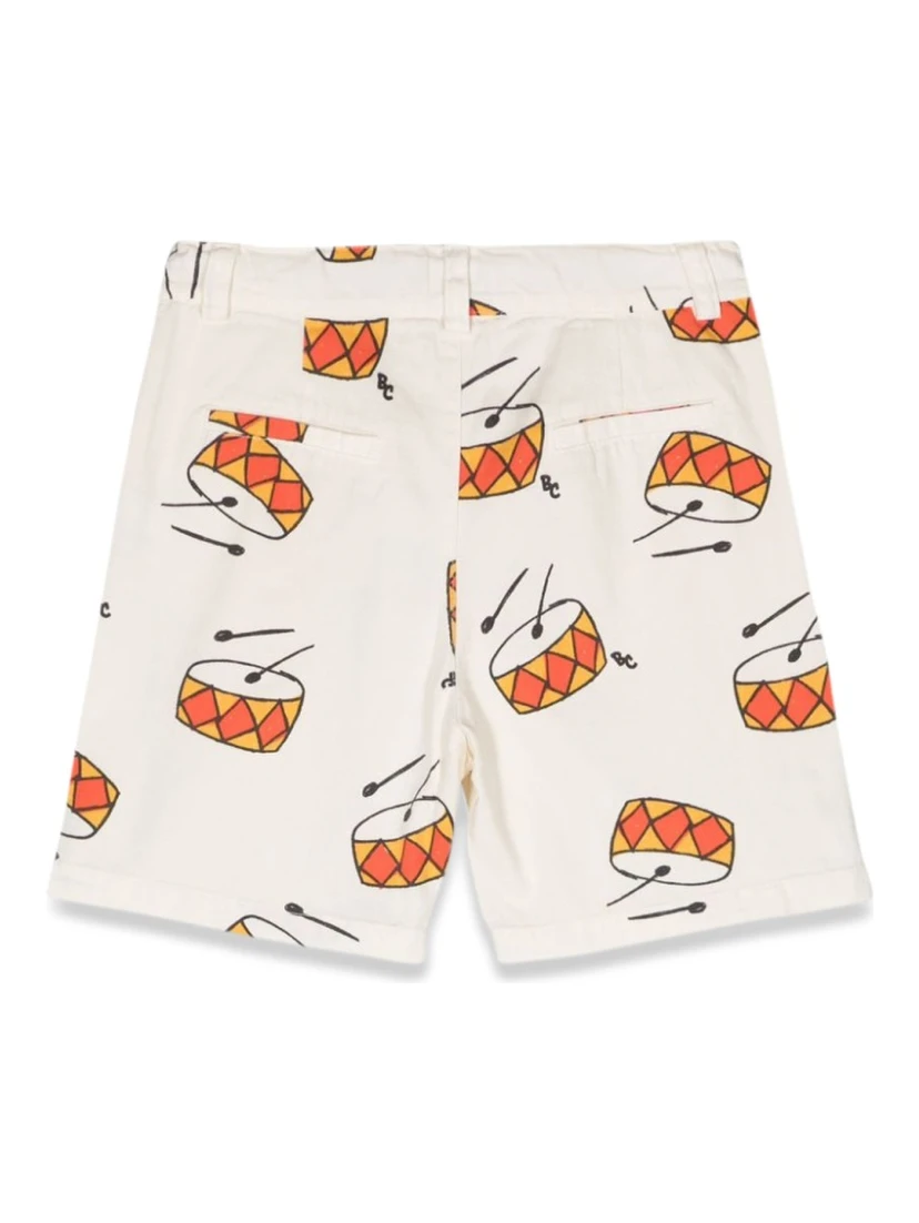 play the drum all over denimbermuda shorts