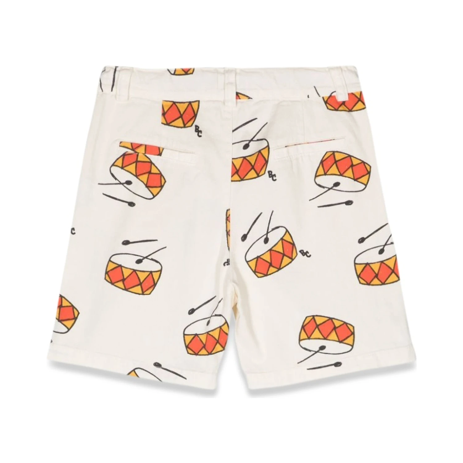 play the drum all over denimbermuda shorts