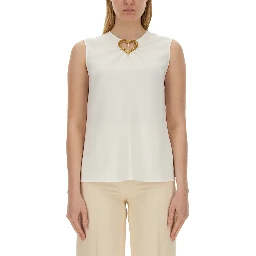 BLOUSE WITH HEART APPLIQUE
