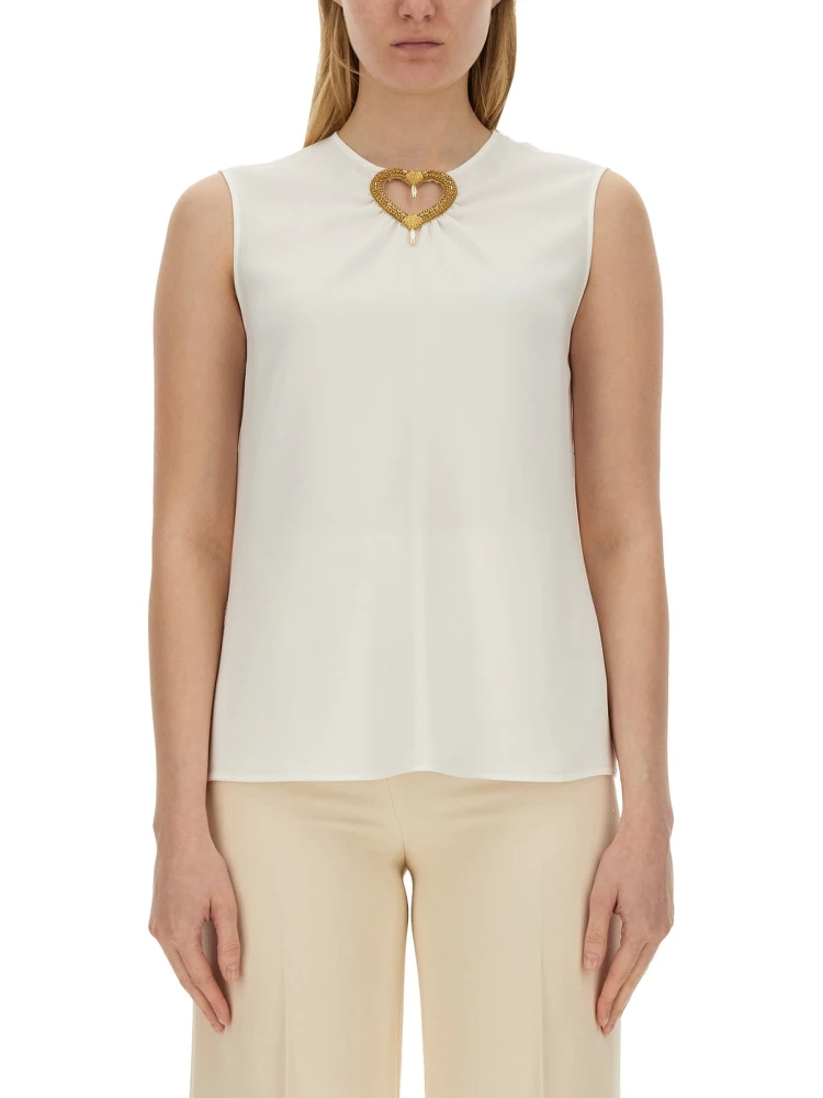 BLOUSE WITH HEART APPLIQUE