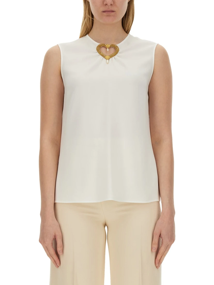 BLOUSE WITH HEART APPLIQUE