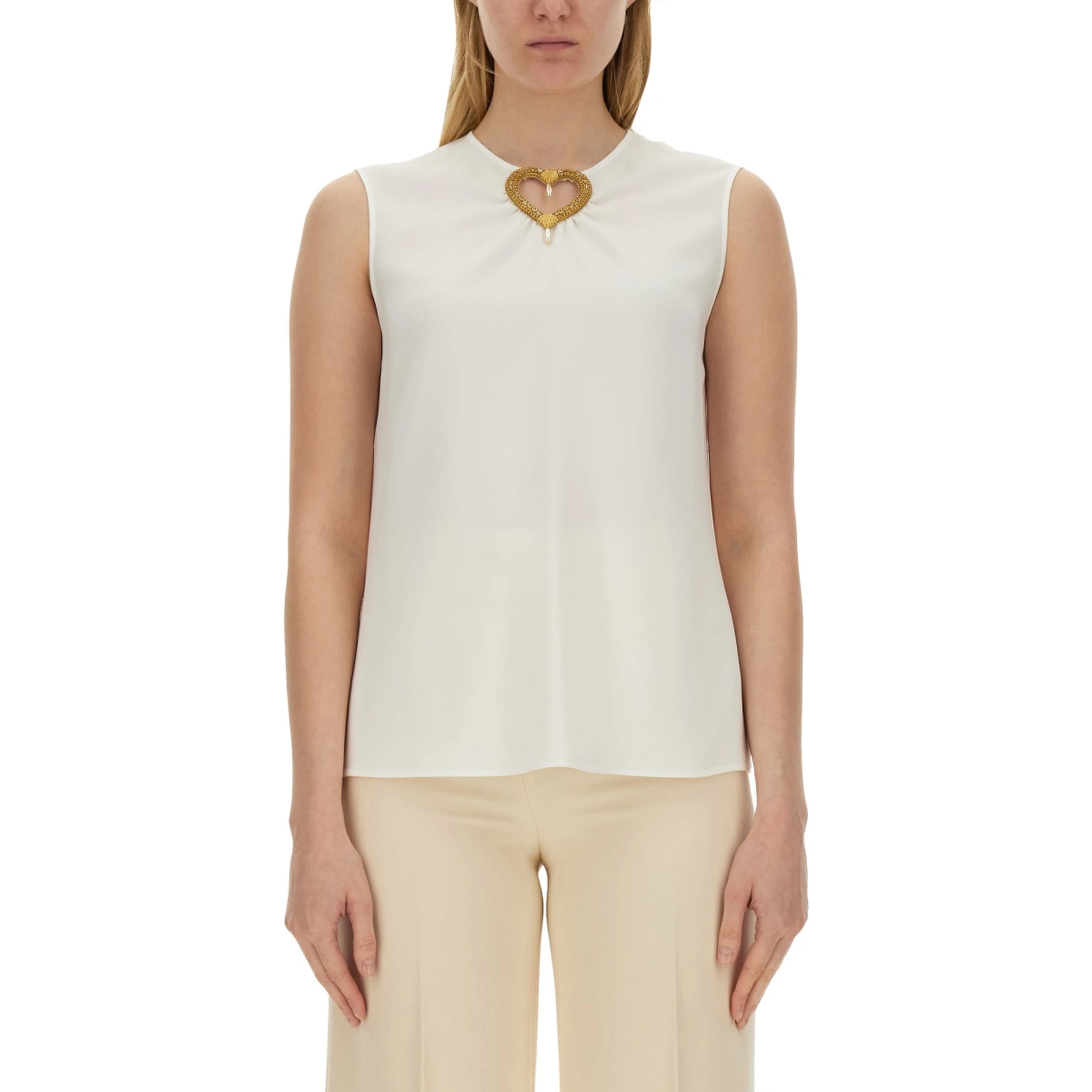 BLOUSE WITH HEART APPLIQUE