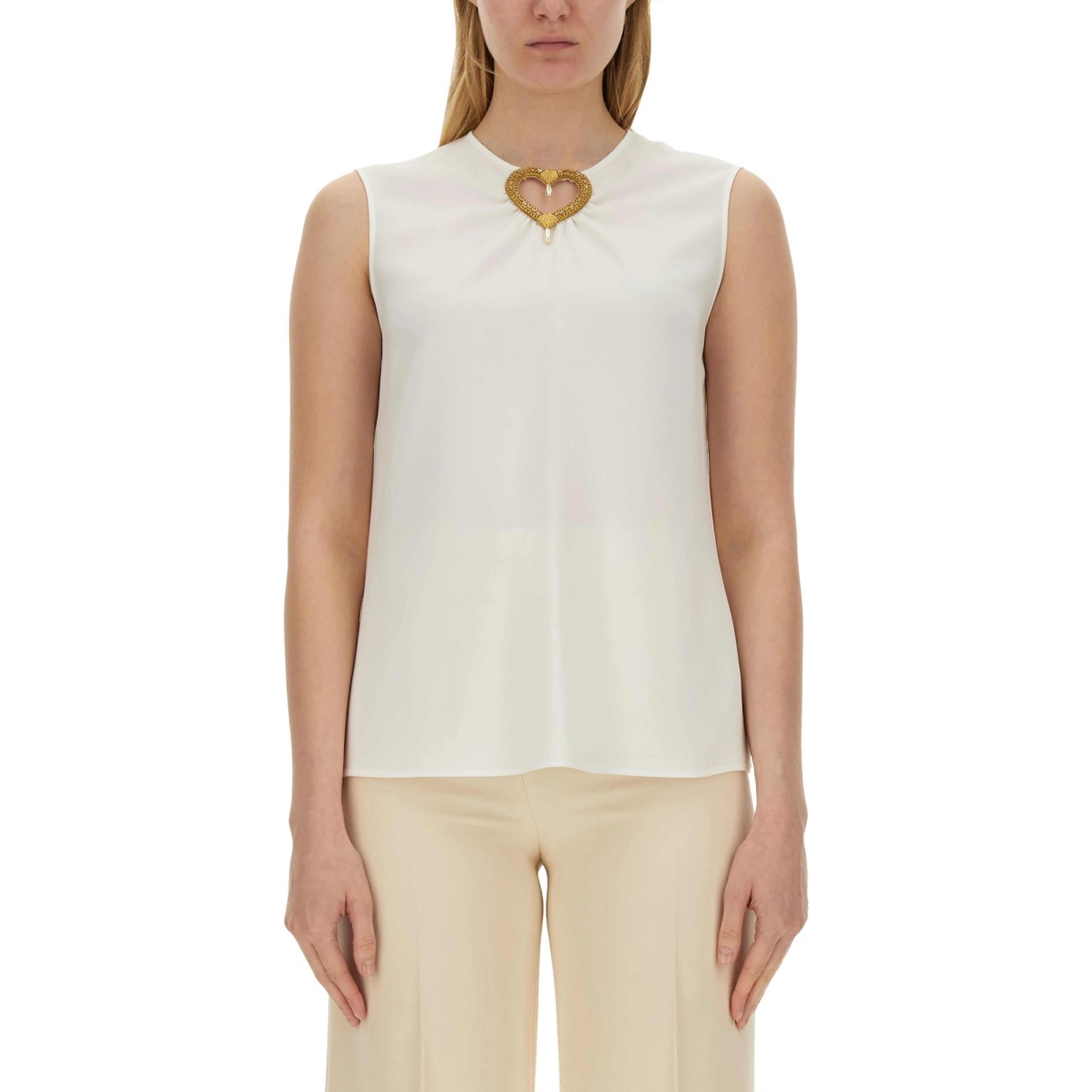 BLOUSE WITH HEART APPLIQUE