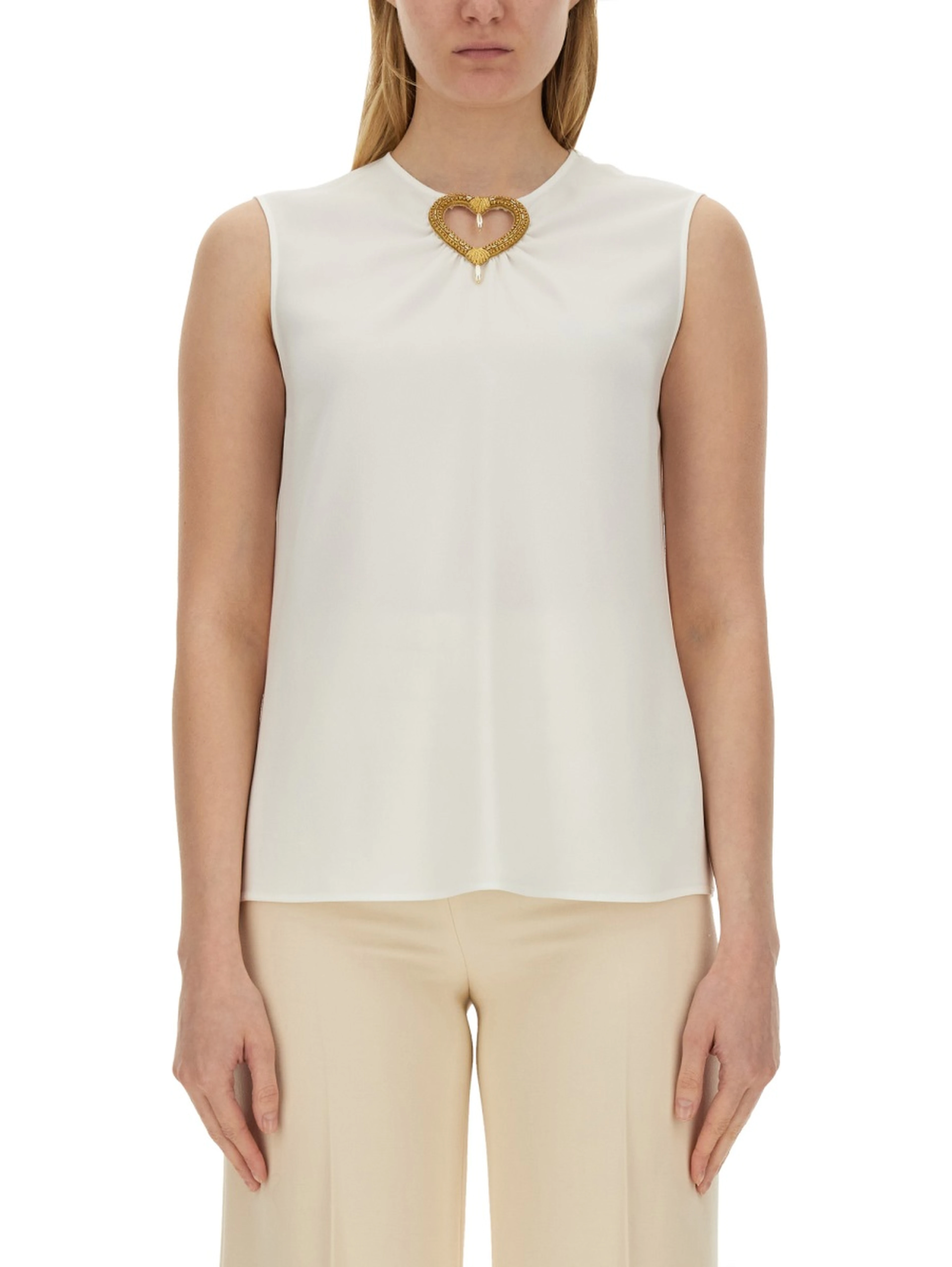 BLOUSE WITH HEART APPLIQUE