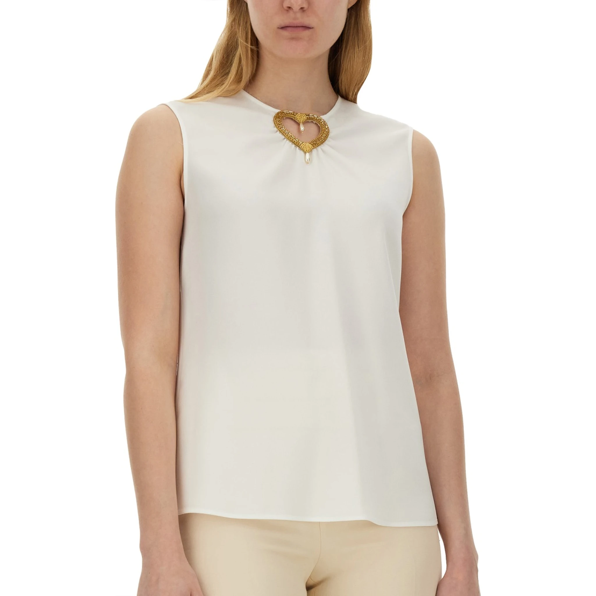 BLOUSE WITH HEART APPLIQUE
