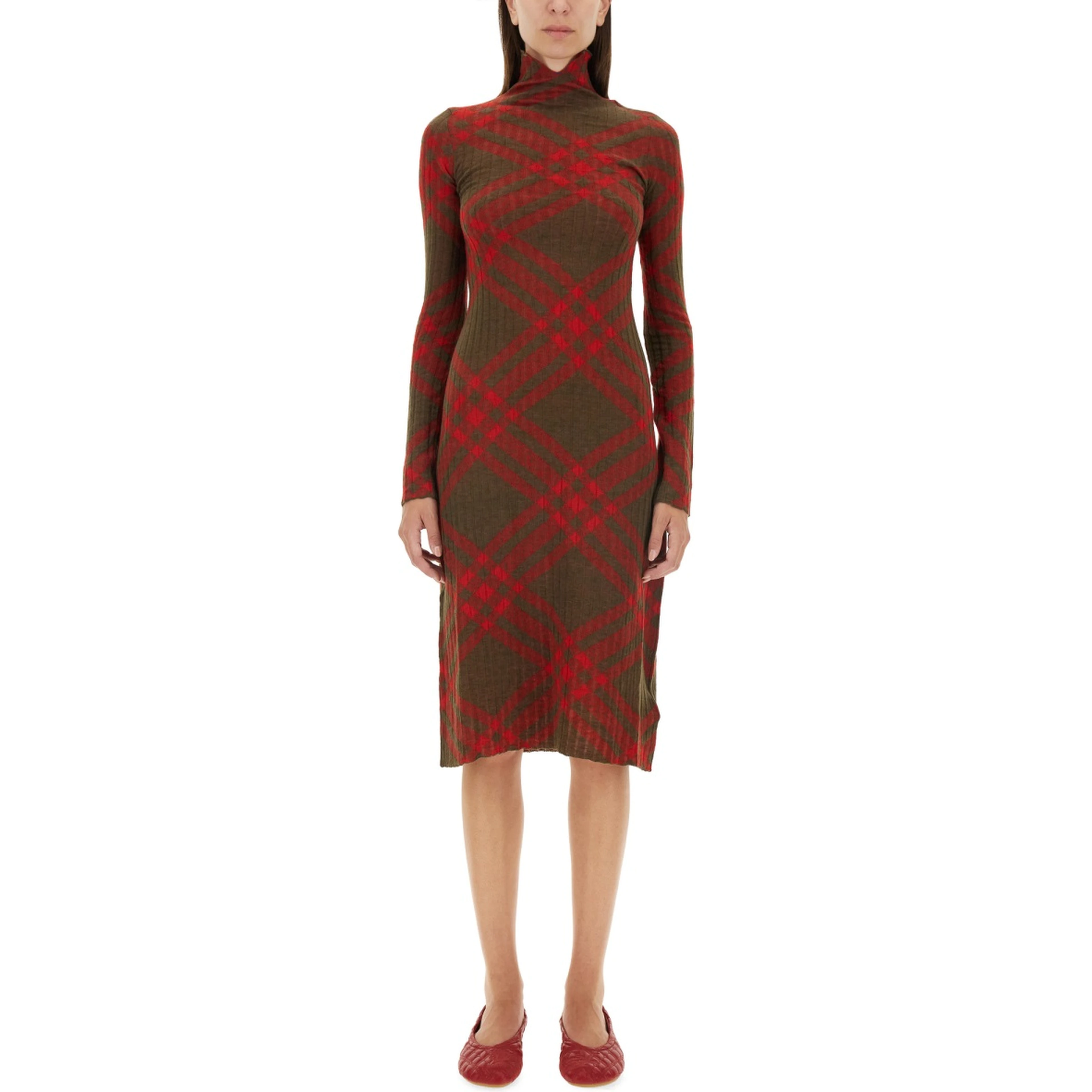 CHECK WOOL BLEND DRESS