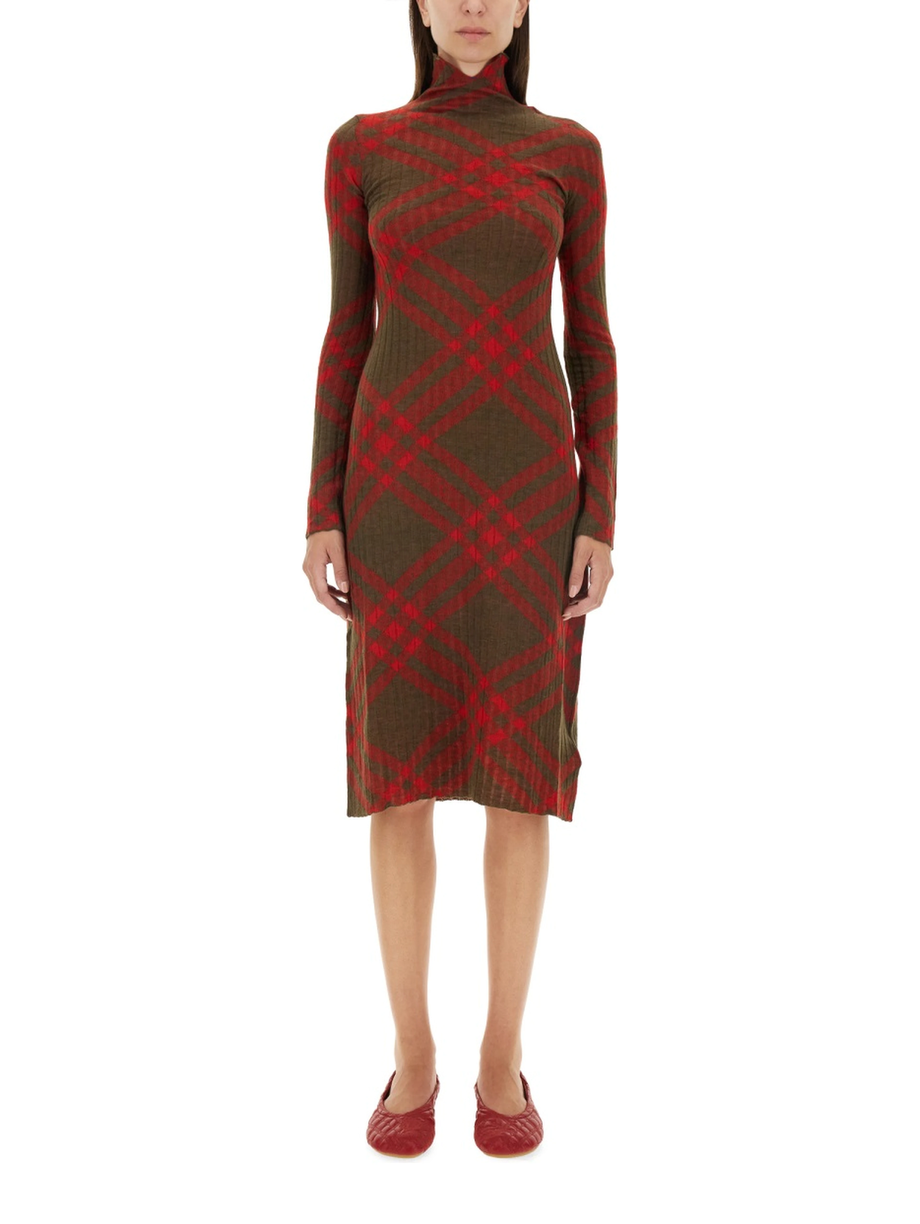 CHECK WOOL BLEND DRESS