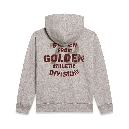 journey/ boy's zipped sweatshirt hoodie/ melange cotton stolen from golden print