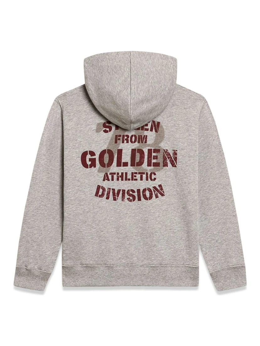 journey/ boy's zipped sweatshirt hoodie/ melange cotton stolen from golden print